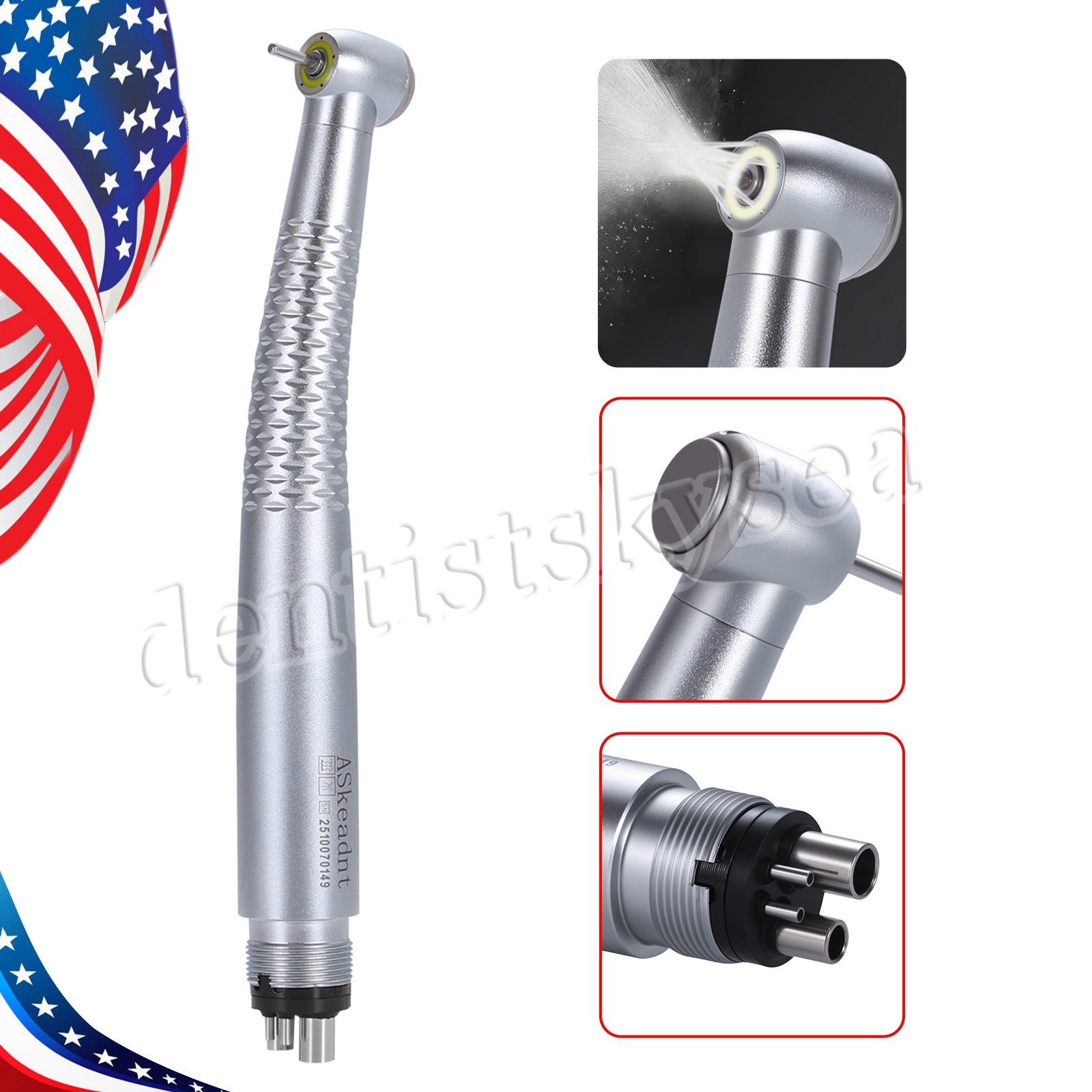 Dental USA E-generator Integrated LED Shadowless Ring Handpiece 4Holes EIS Y