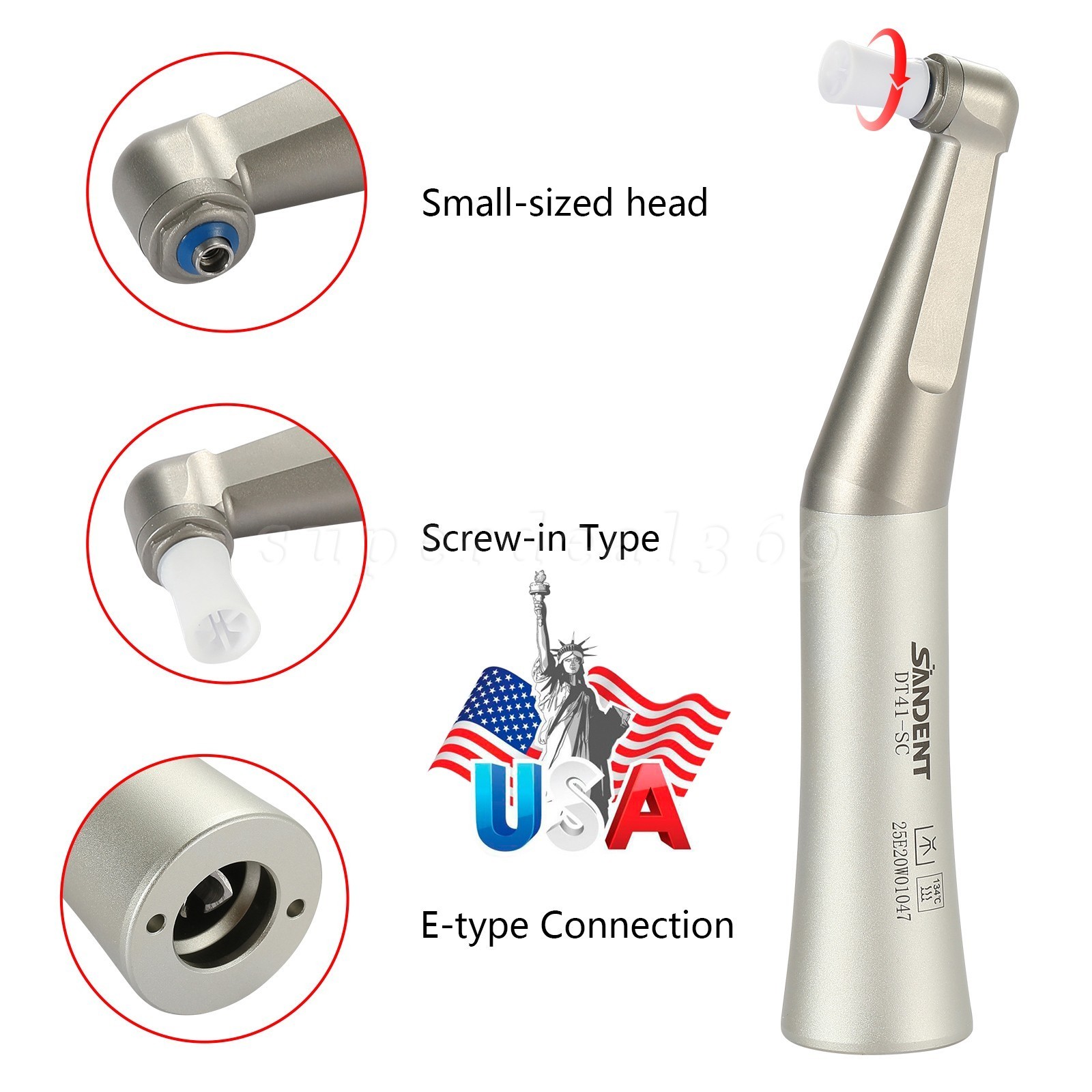 1-10 PCS Dental Prophy Handpiece Contra Angle 4:1 Screw Polishing Head Low Speed