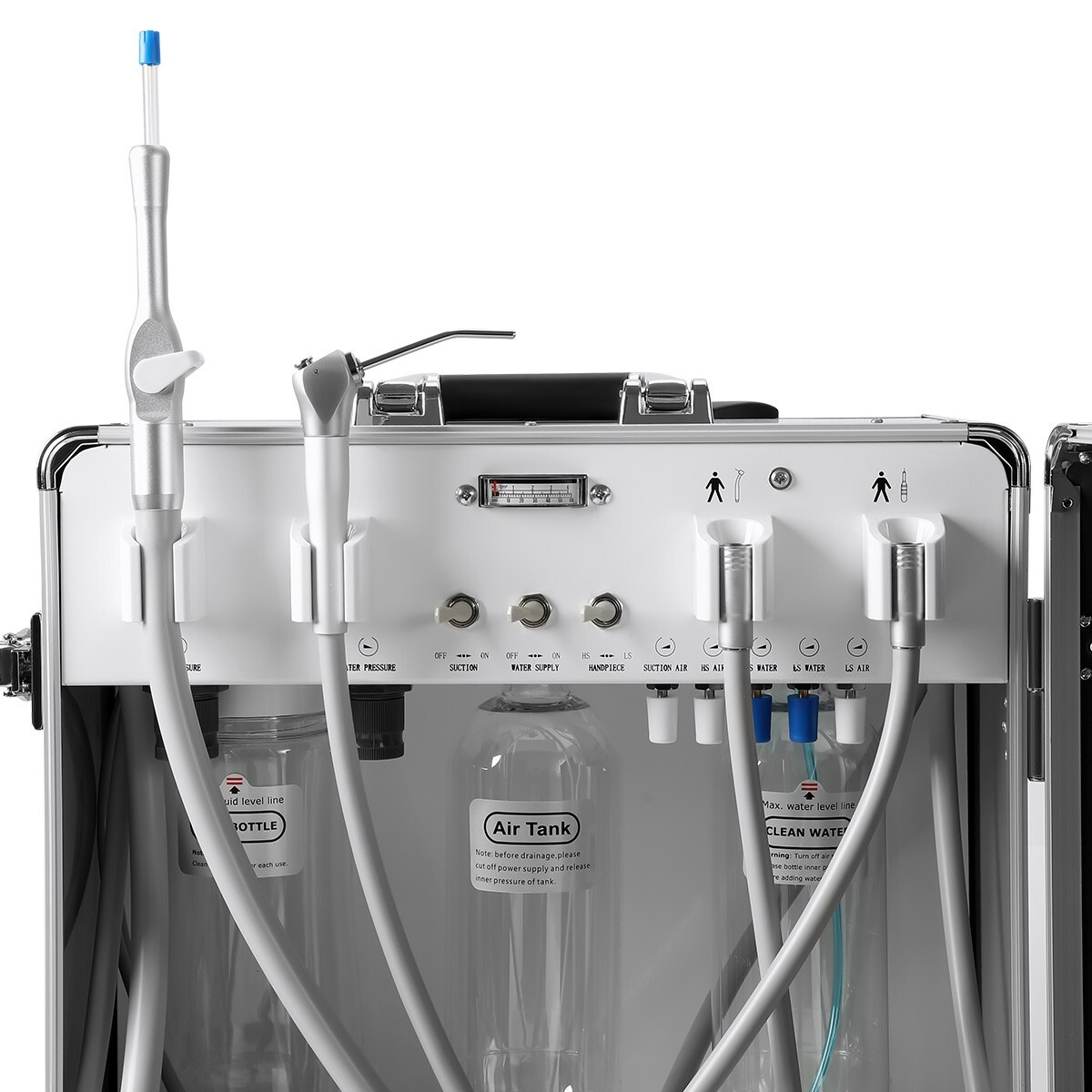 P204 Mobile Portable Dental Unit System Built-in Air Compressor Rolling Case