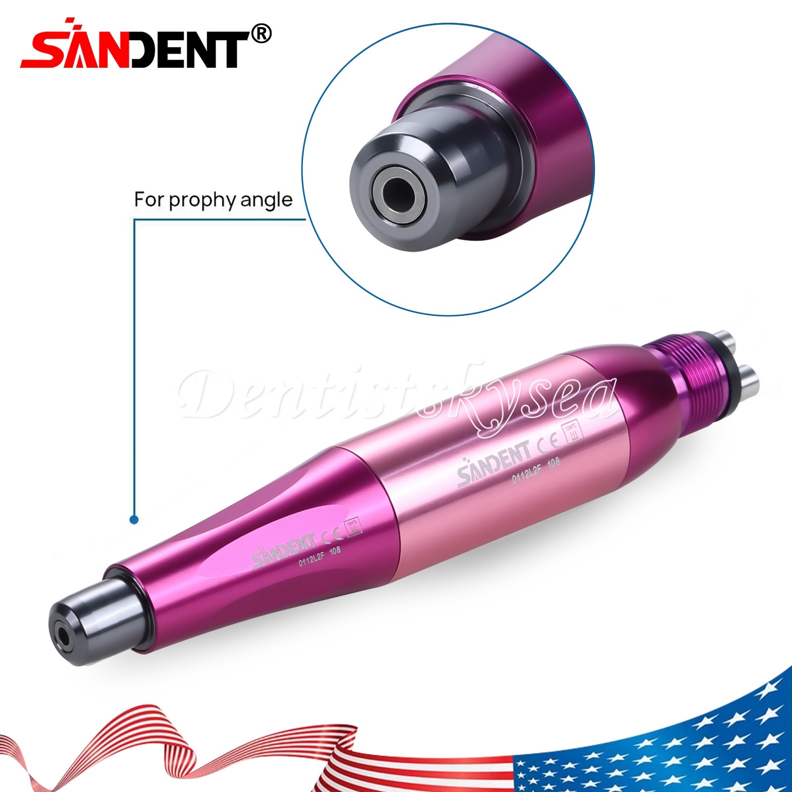 360°Swivel Hygiene Prophy Handpiece Air Motor 4Hole 4:1 Nose Cone 4000rpm USA