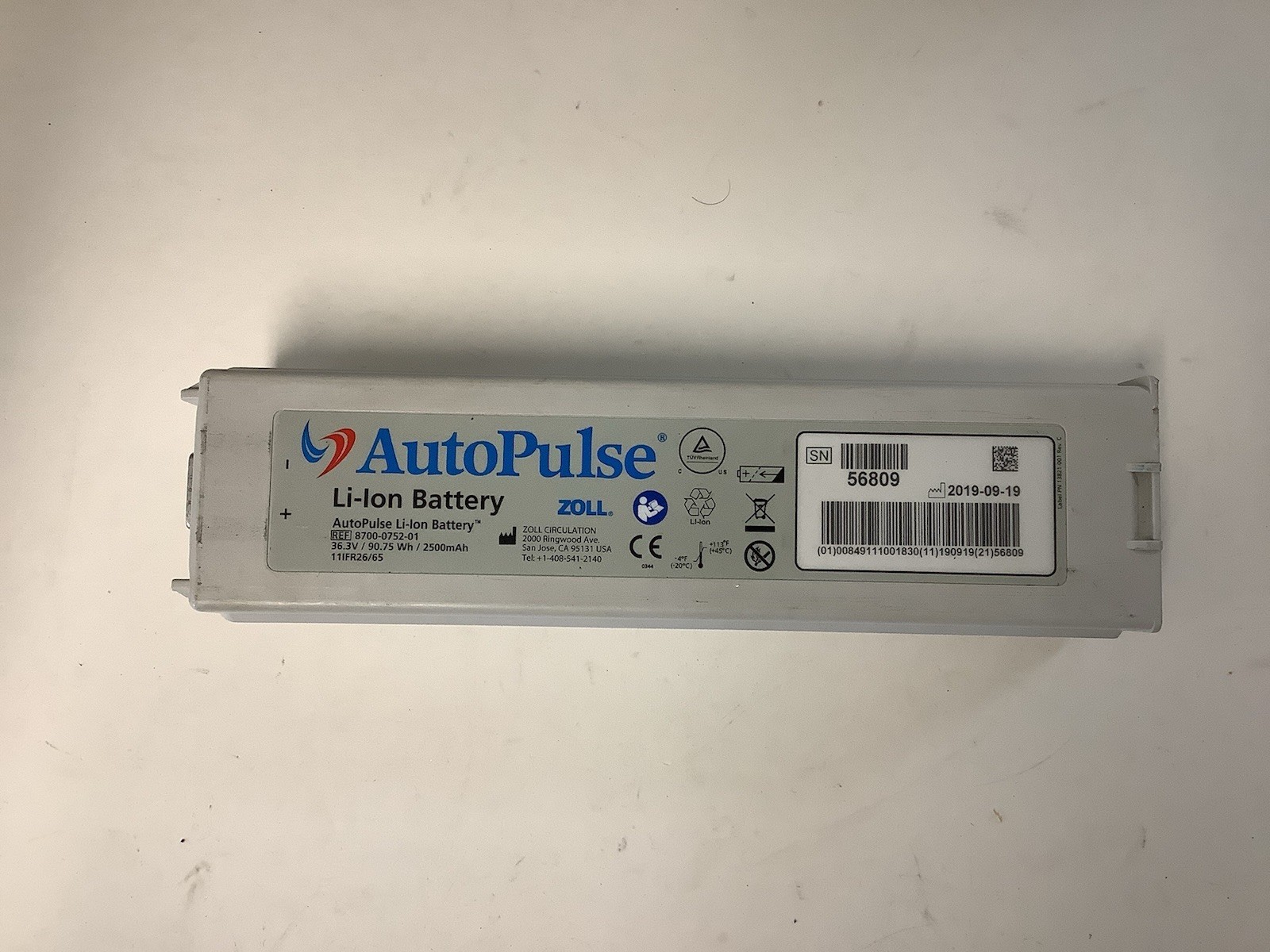 Zoll AutoPulse Li-ION Battery REF 8700-0752-01 ( 36.3V / 90.75Wh / 2500mAh ) #2