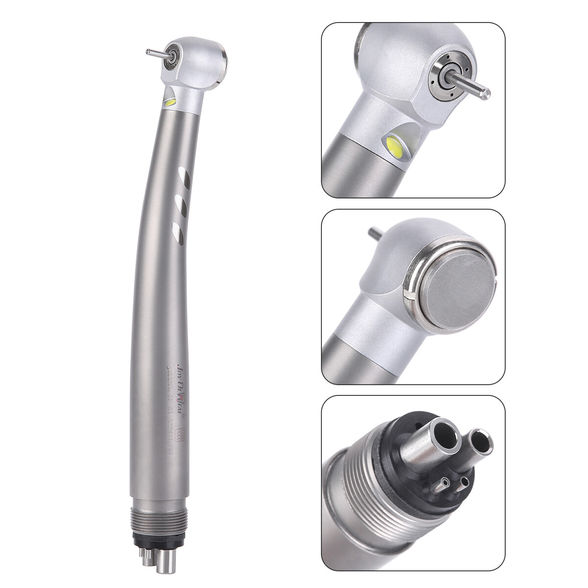 Dental High Speed Handpiece LED Turbine Fiber Optic Push Head 3/4 Water Spray