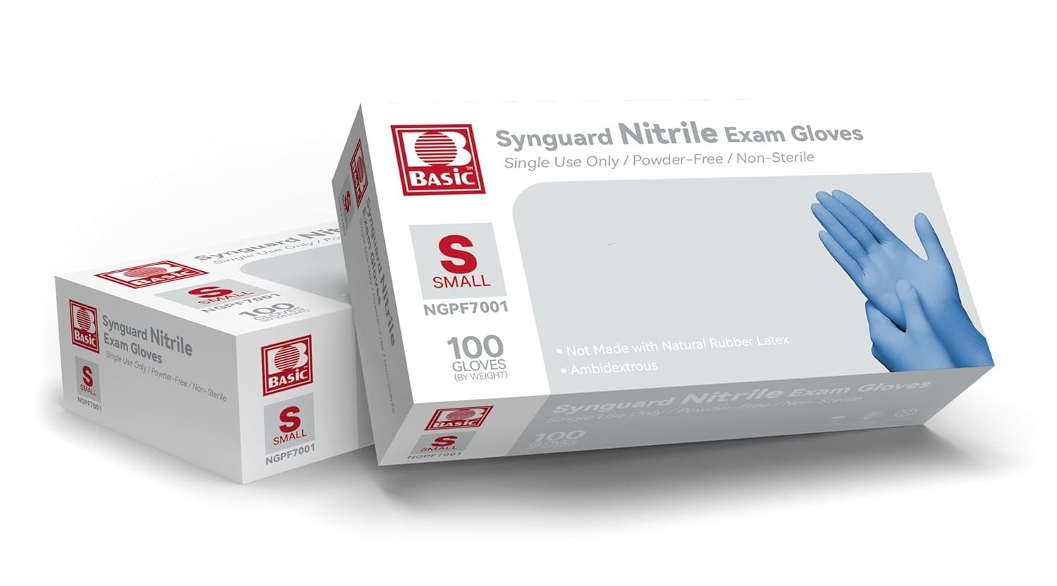 Basic Medical Blue Nitrile Exam Gloves – Latex-Free & Powder-Free – Case of 1…