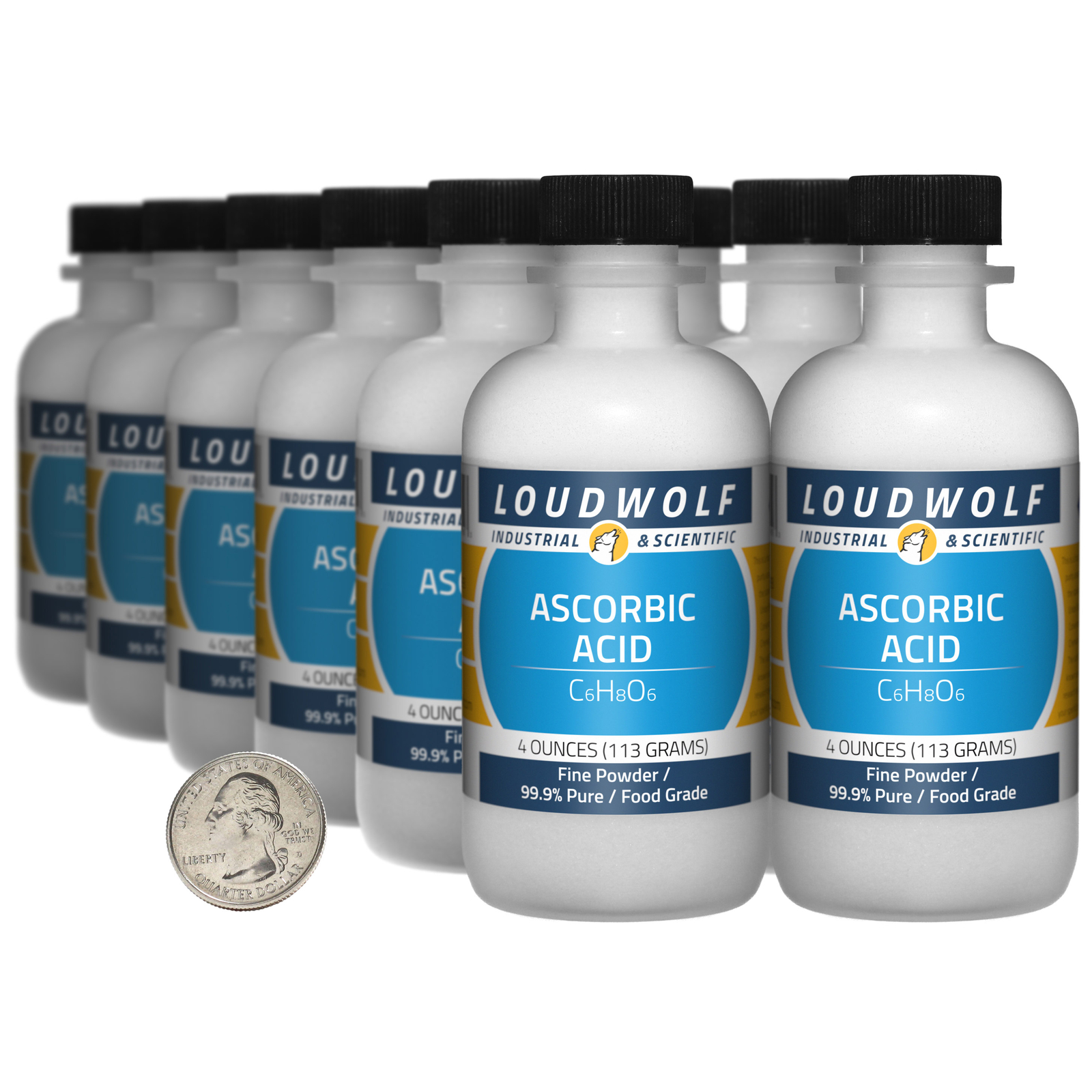Ascorbic Acid / 3 Pounds / 12 Bottles / 99.9% Pure Food Grade / Fine Powder
