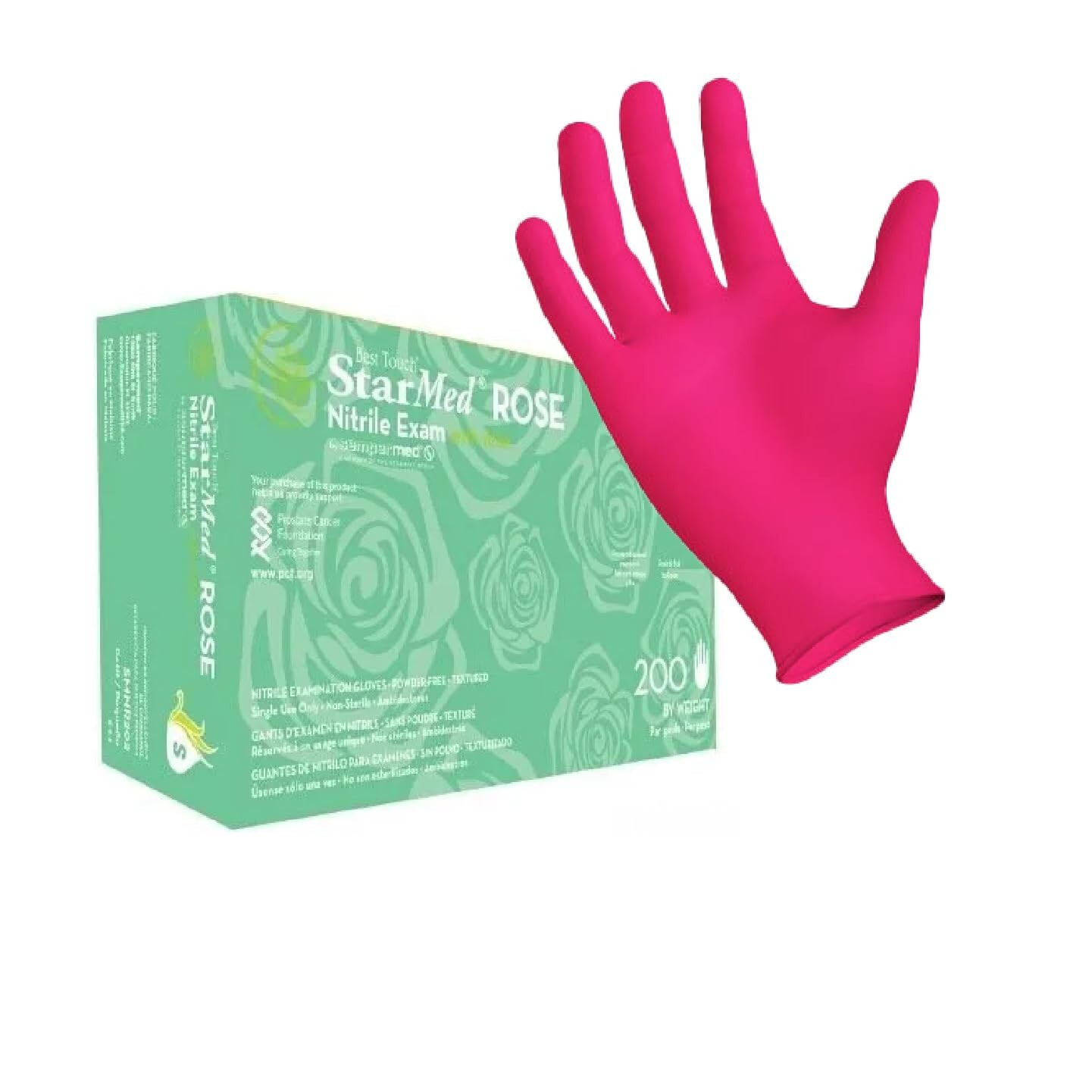 Sempermed StarMed Rose Nitrile Exam Glove W/Aloe SMNR202 (Small)