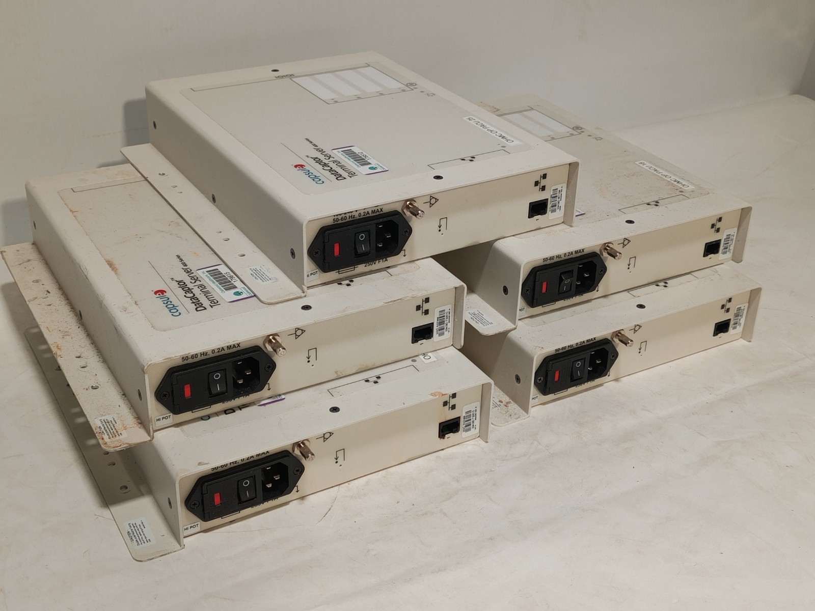 (5) Capsule DataCaptor Terminal Servers 400 Series A-01-001-003-01U, Made in USA