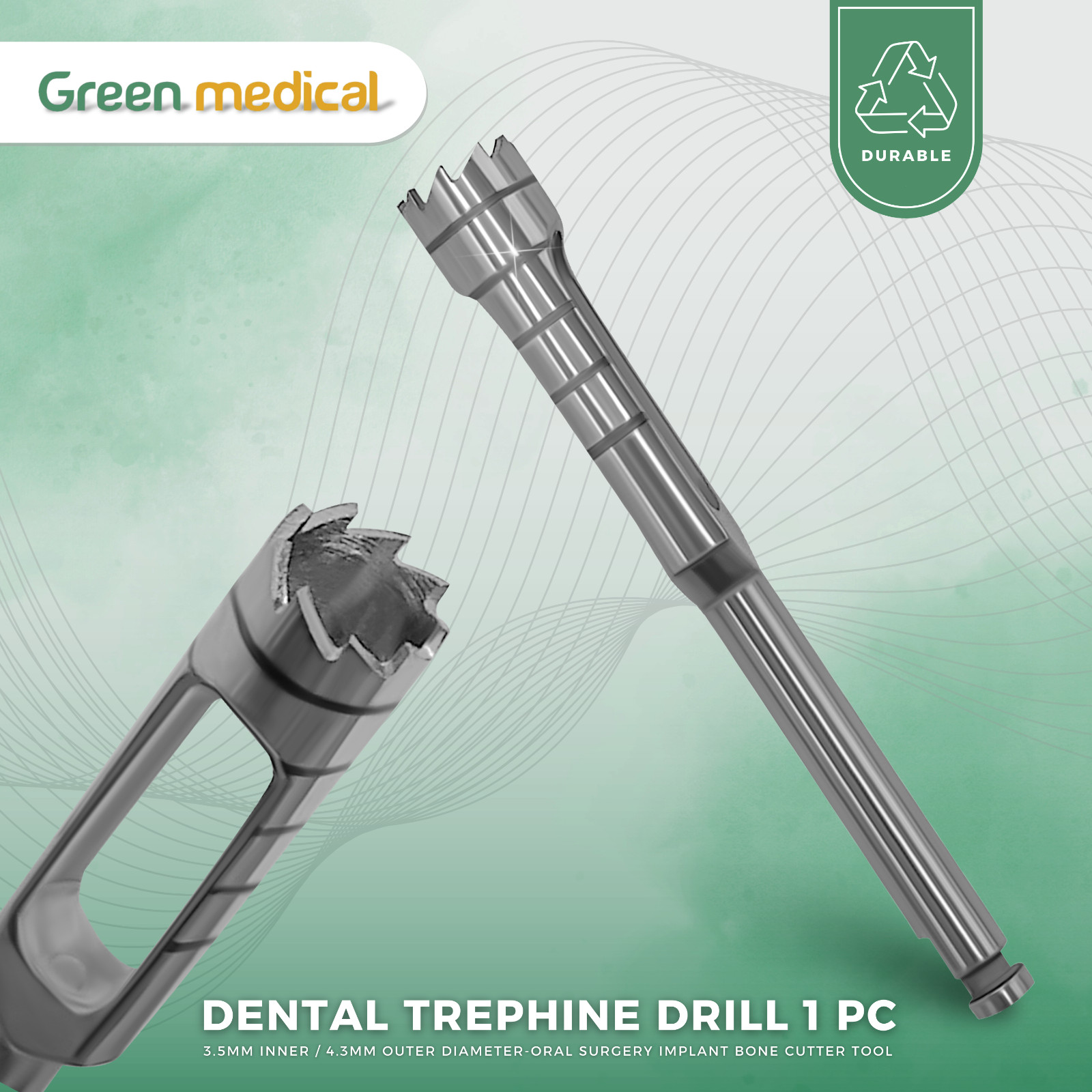 Dental Trephine Drill Surgical Implant Tool 1 Pc Stainless Steel High Precision