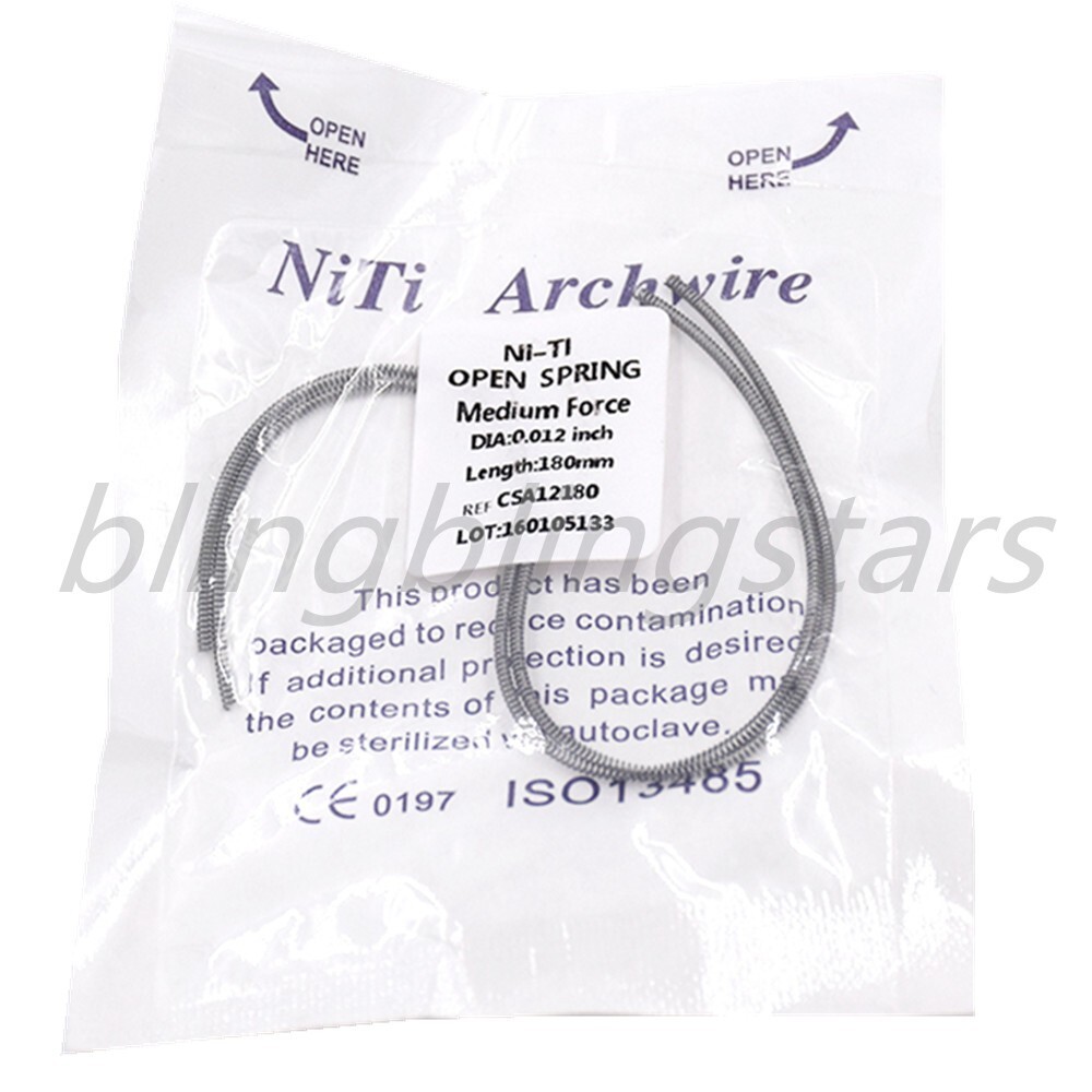 1 Pack Orthodontic Dental Arch Wires NITI Alloy Open Coil Spring 0.010*180 mm