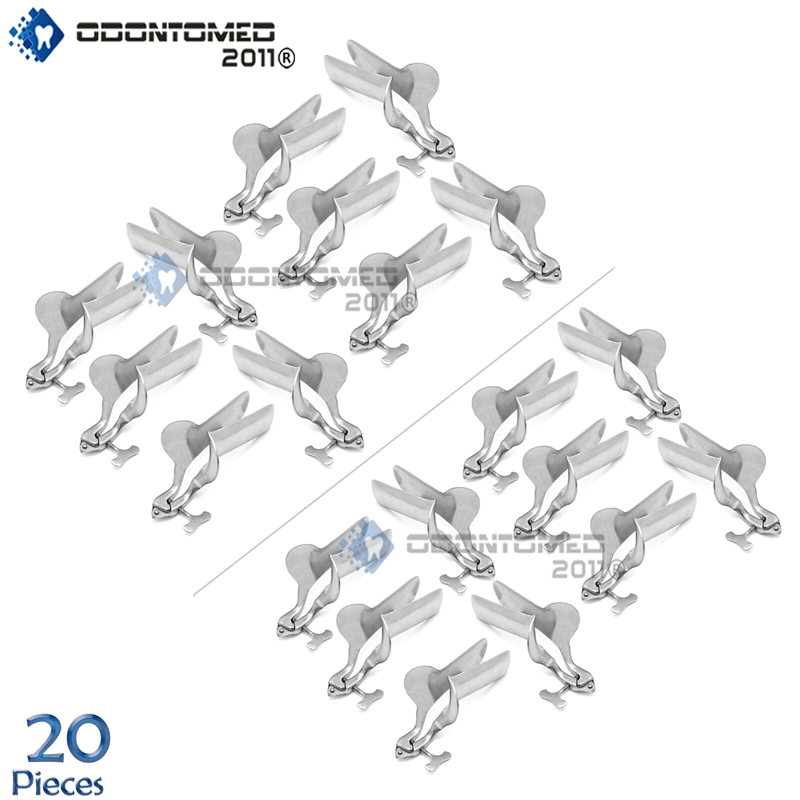 ODM 20 Pcs Set Of Collin Vaginal Speculum Gynecology (10 Medium) & (10 Small)