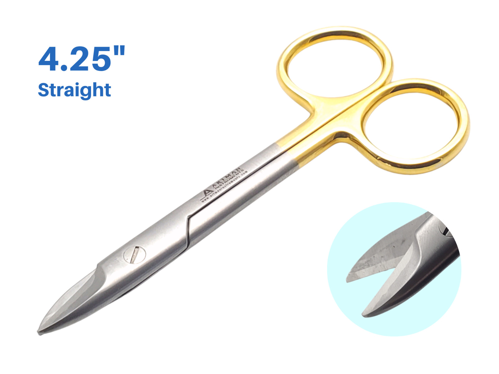 Straight Crown Collar Cutting Scissors 4.25 with TC ARTMAN