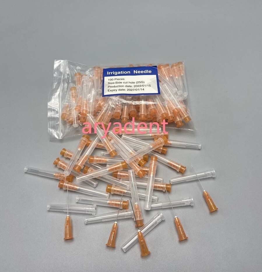 Dental Endo Irrigation Needle Disposable Syringe Tips 25/27/30GA Side Cut Vent