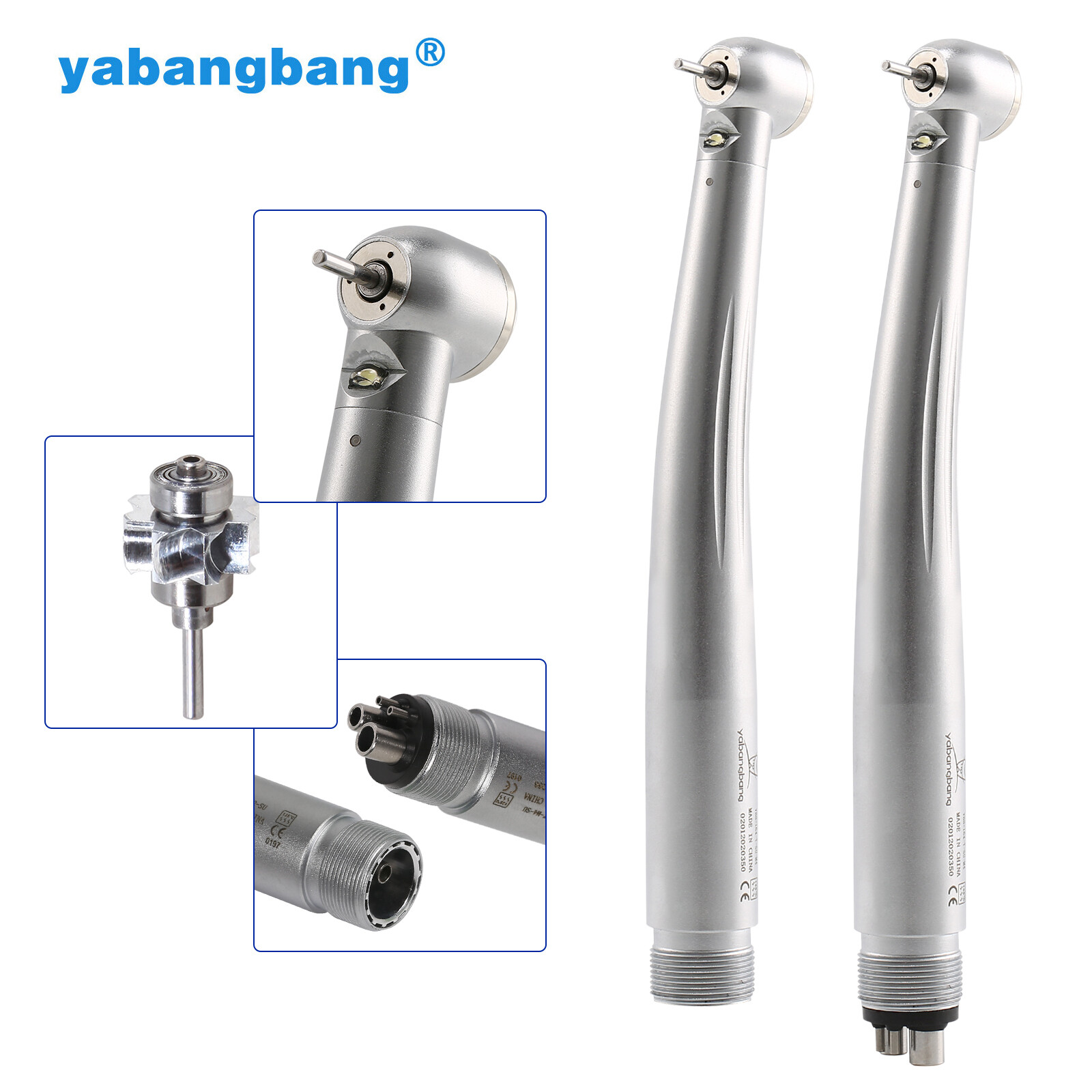 Dental LED E-generator Fiber Optic High Speed Handpiece 2Holes 4-Holes FDA