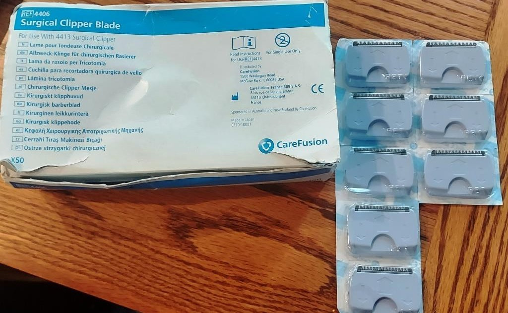 CareFusion 4406 Surgical Clipper Blades 38 in lot O