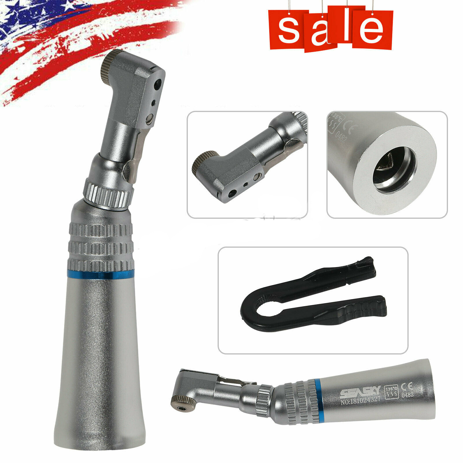 Dental Slow Low Speed Contra Angle /Air Motor Handpiece 2 hole /4 hole E-type US