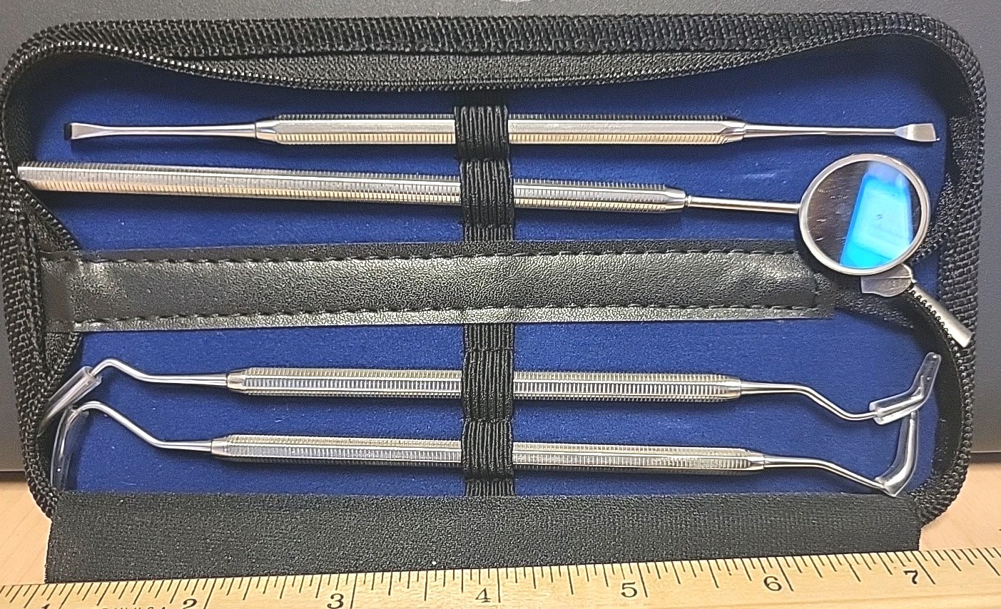 Dental Oral Hygiene Instruments 4-pc Kit With Zip Up Case