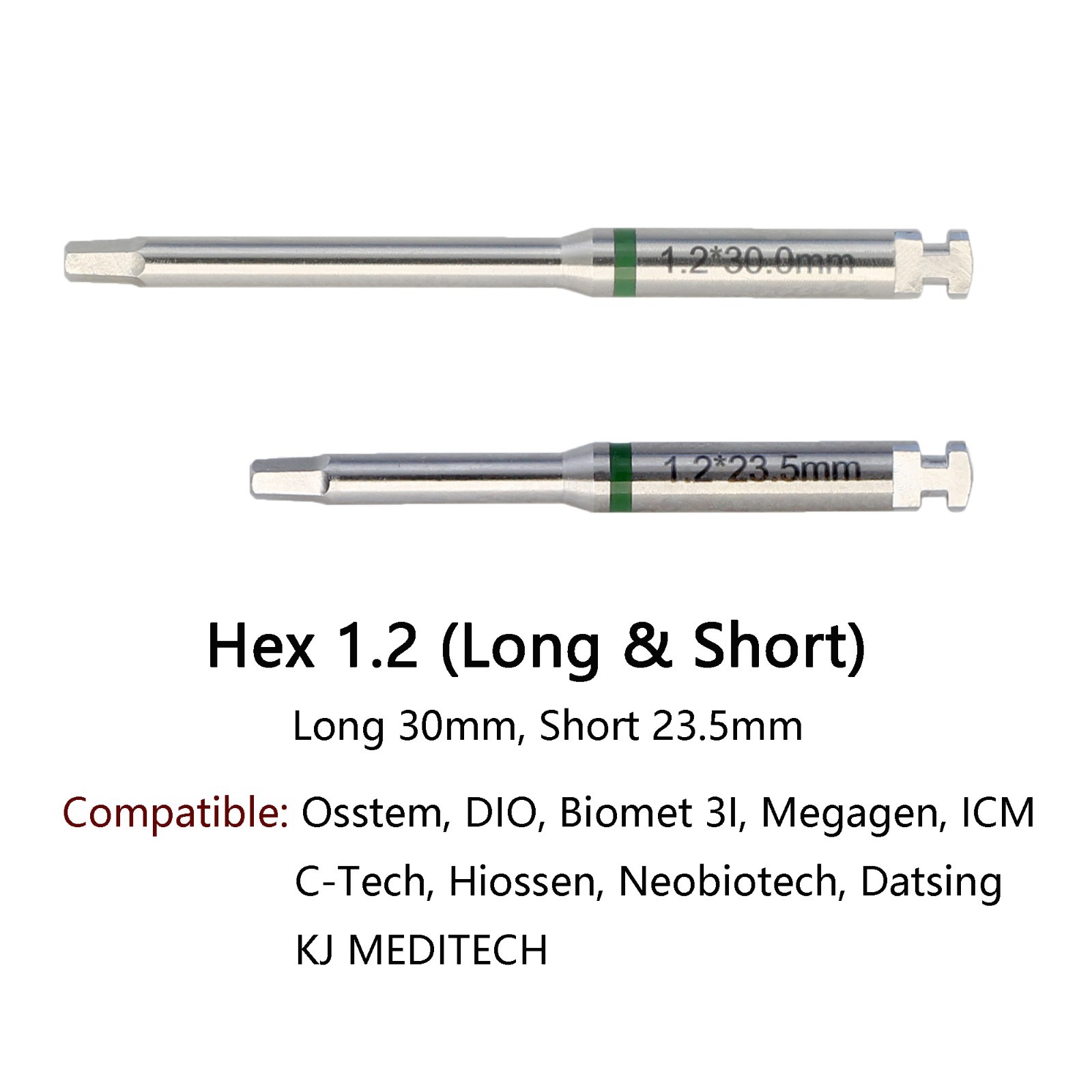 Implant Prosthetic Hex 1.2mm Screwdrivers Biomet 3i Driver Torque Wrench Adapter