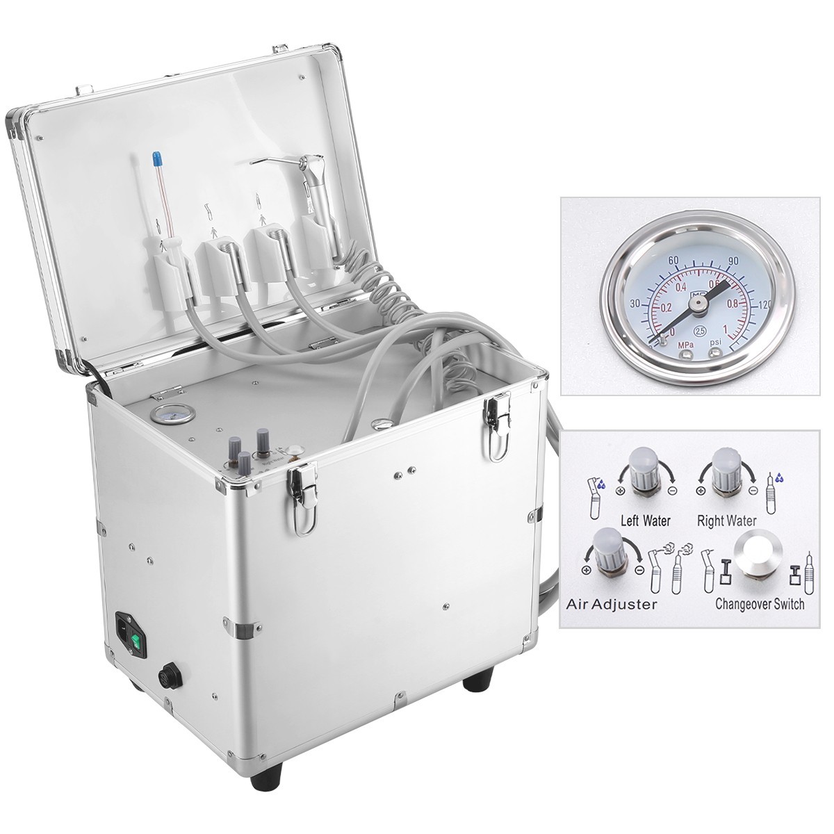 Dental Delivery Unit Air Compressor Suction/High Slow Low Speed Handpiece 4Holes