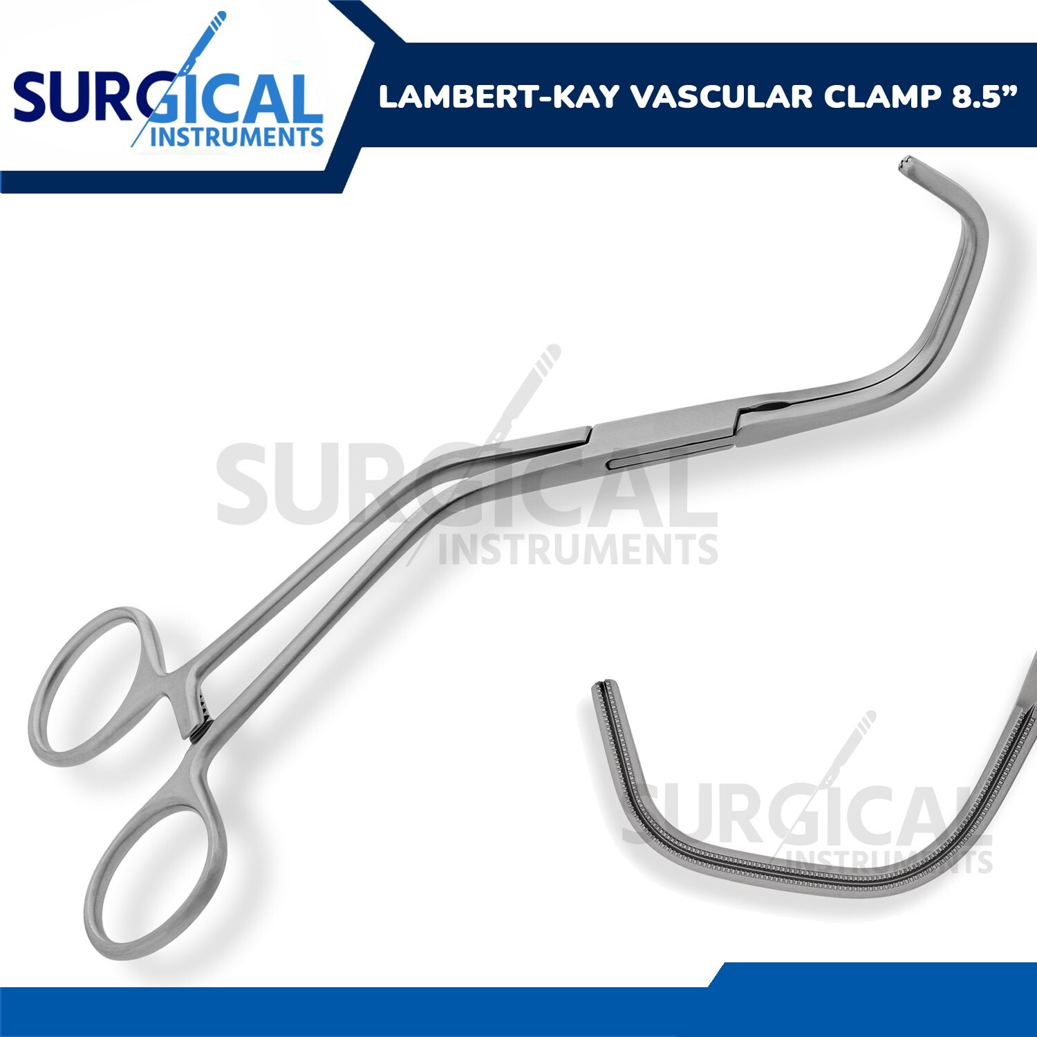 Lambert-Kay Vascular Clamp For Aortic Anastomosis 8.5″ Stainless German Grade