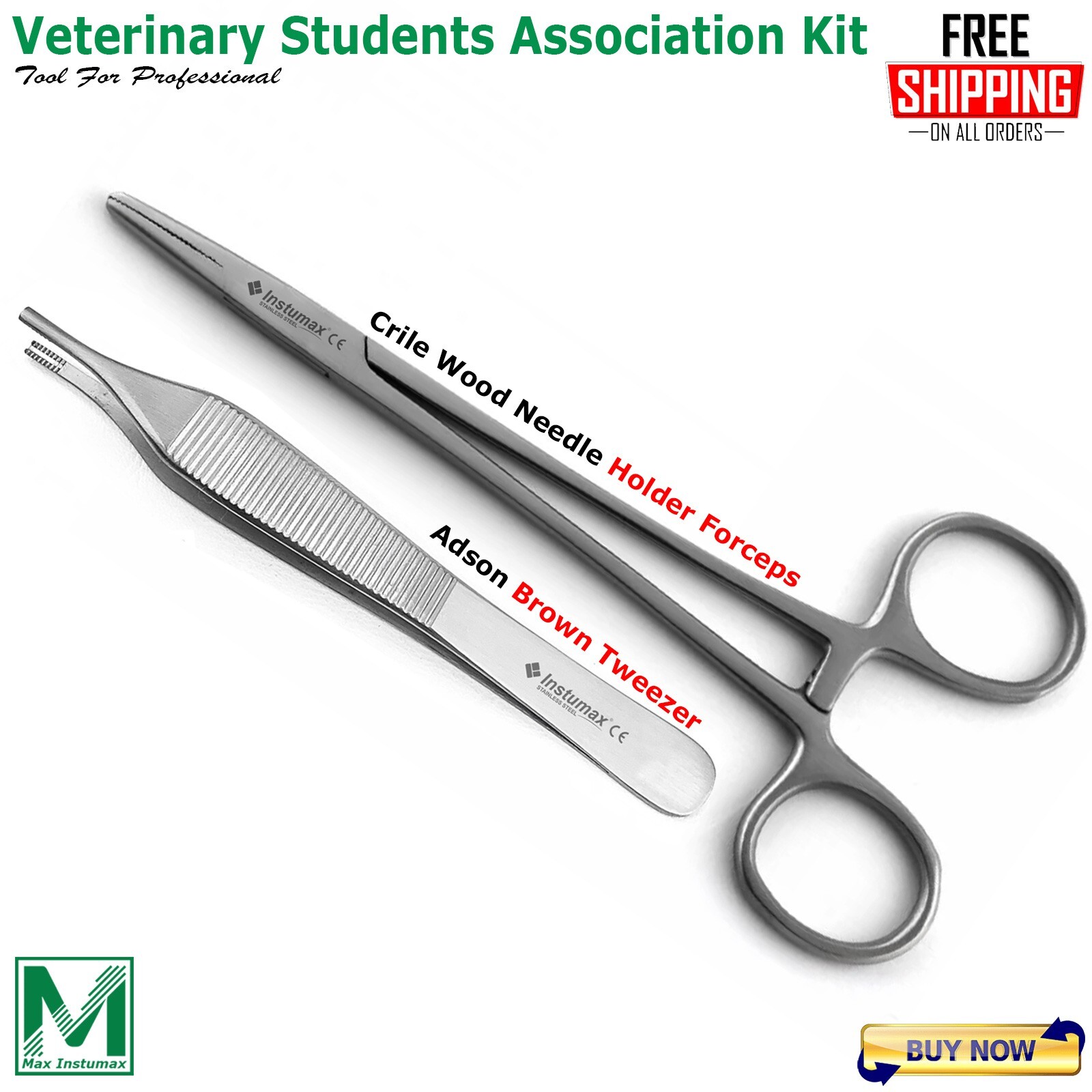 Practice Suture Kit for Veterinary & Medical Students Training Dissecting Forcep