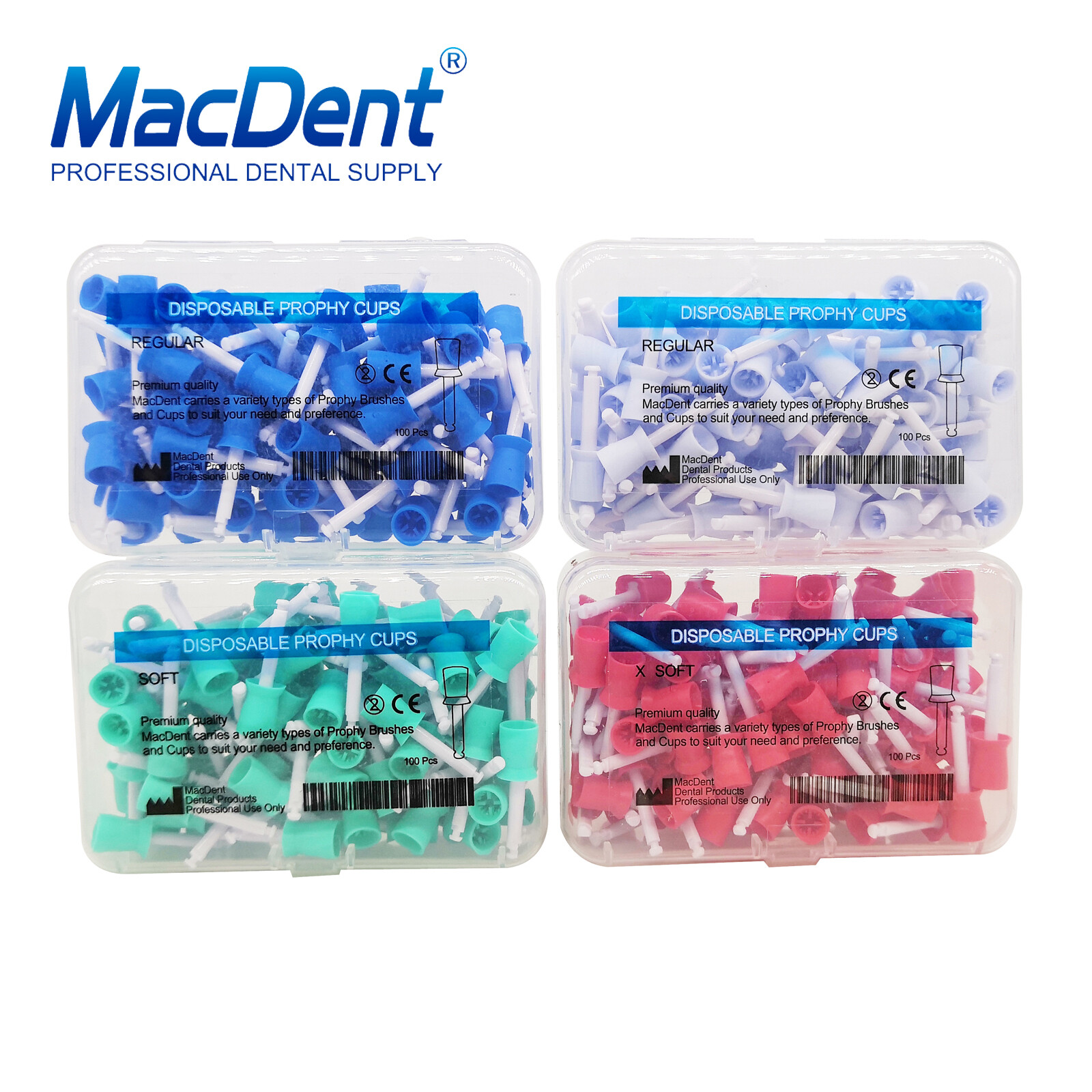 100 Pcs Dental Prophy Paste Cup Latch Type Polishing Polisher Rubber Brush Bowl