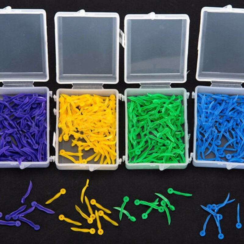 100Pcs Dental Disposable Plastic Wedge with Holes 4 Size Wave Poly-Wedge CE FDA