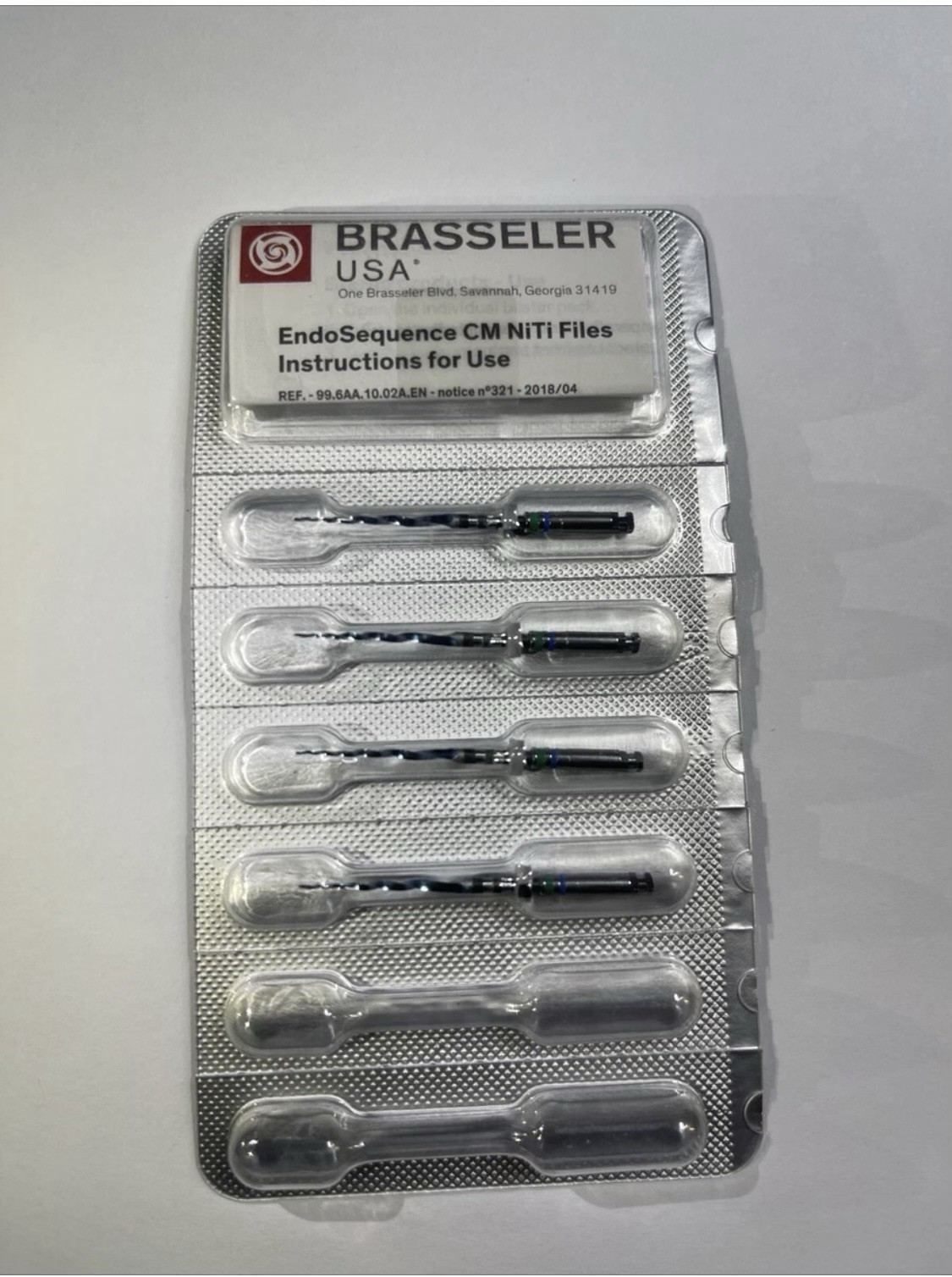 Brasseler Endosequence CM NITI Files Size 035 Taper .06 Length 25mm (pack Of 4)