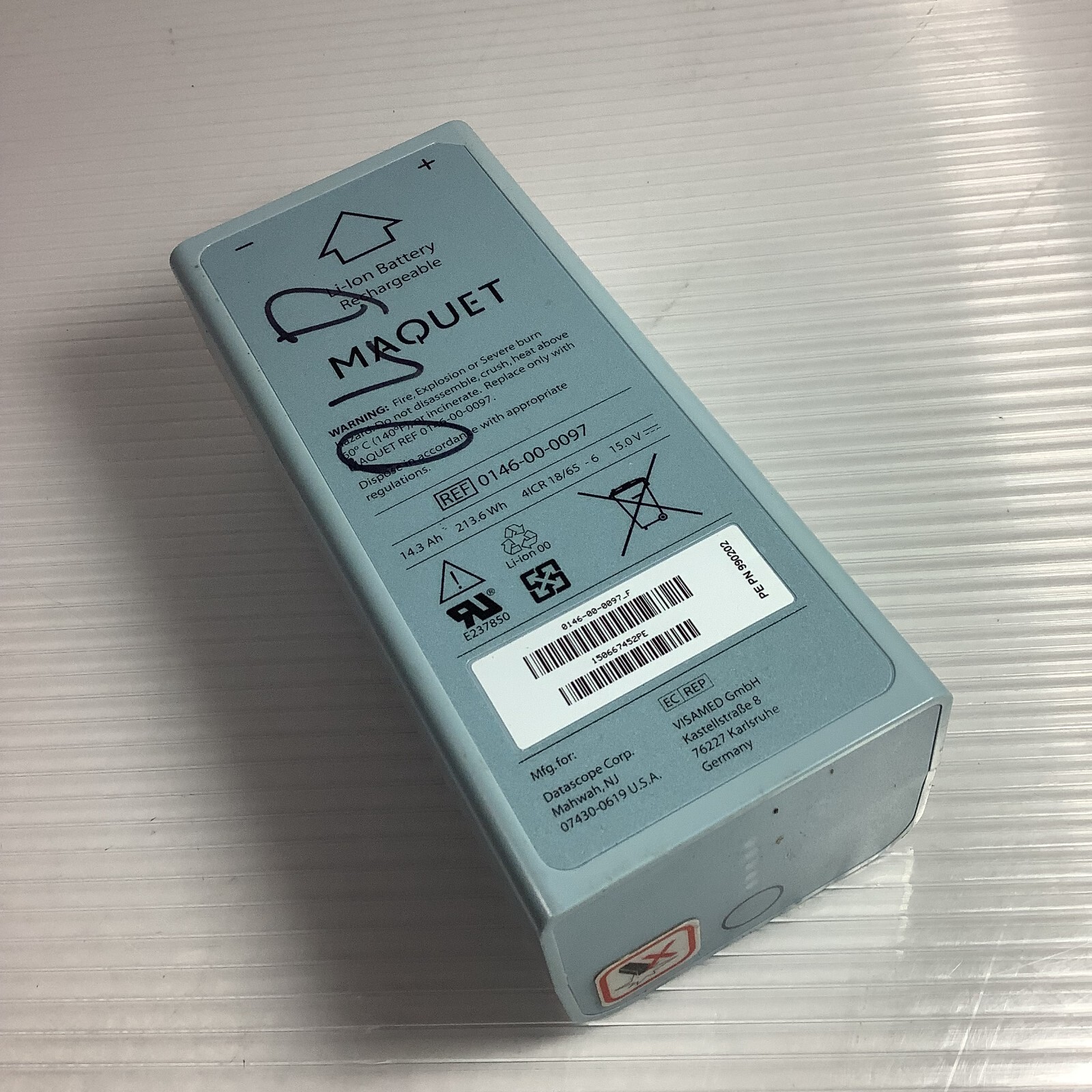 MAQUET Li-Ion Battery 0146-00-0097 Datascope 15V 14.3Ah 213.6Wh