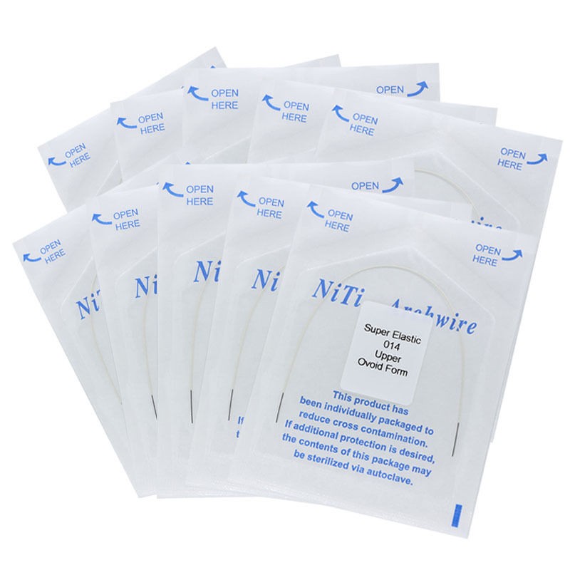 100×Dental Orthodontic Tooth Color Coated Super Elastic Round Arch Wire 014Upper