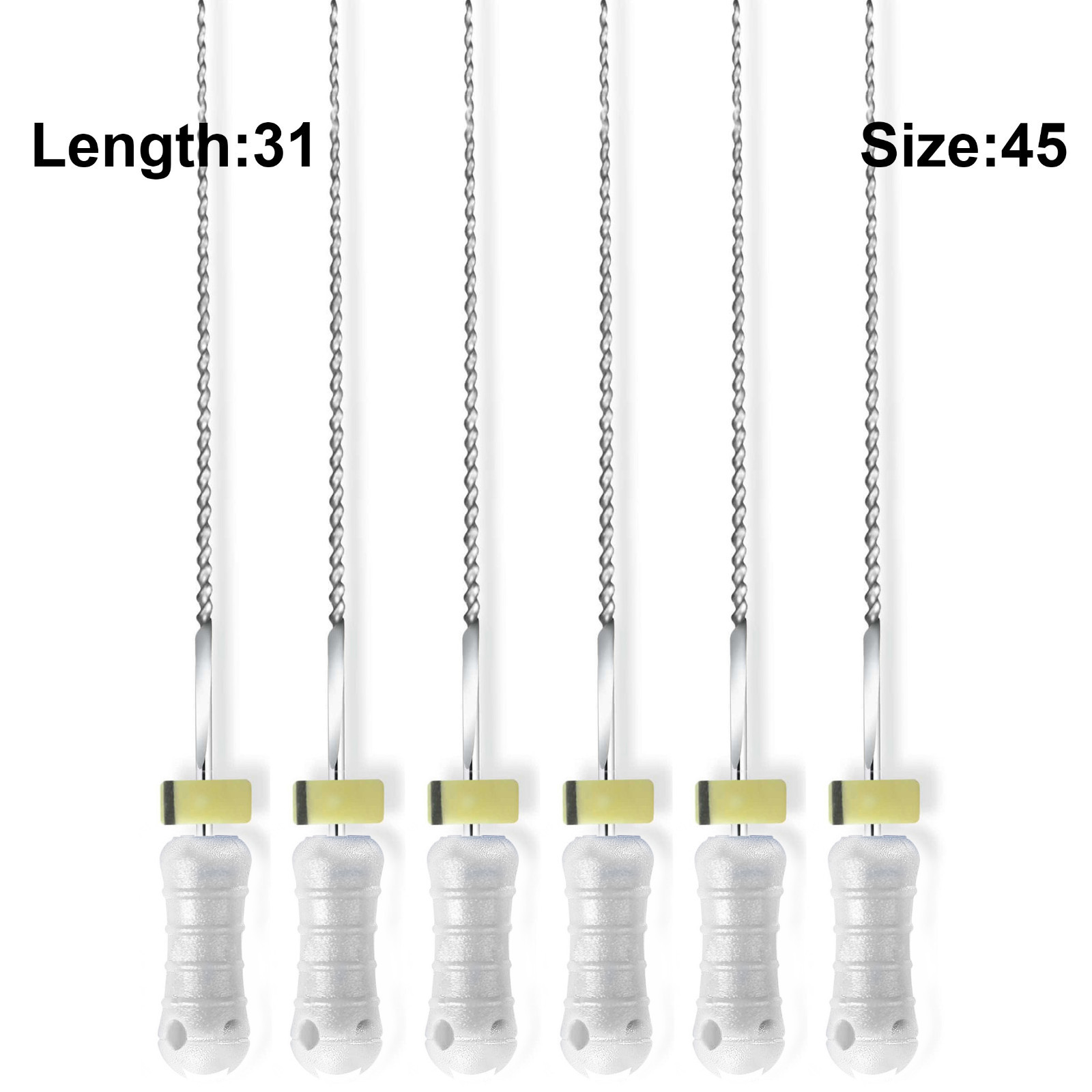 Sky Choice K-Files – 31 mm Length, Size 45 White with Rubber Stopper 6/Pkg