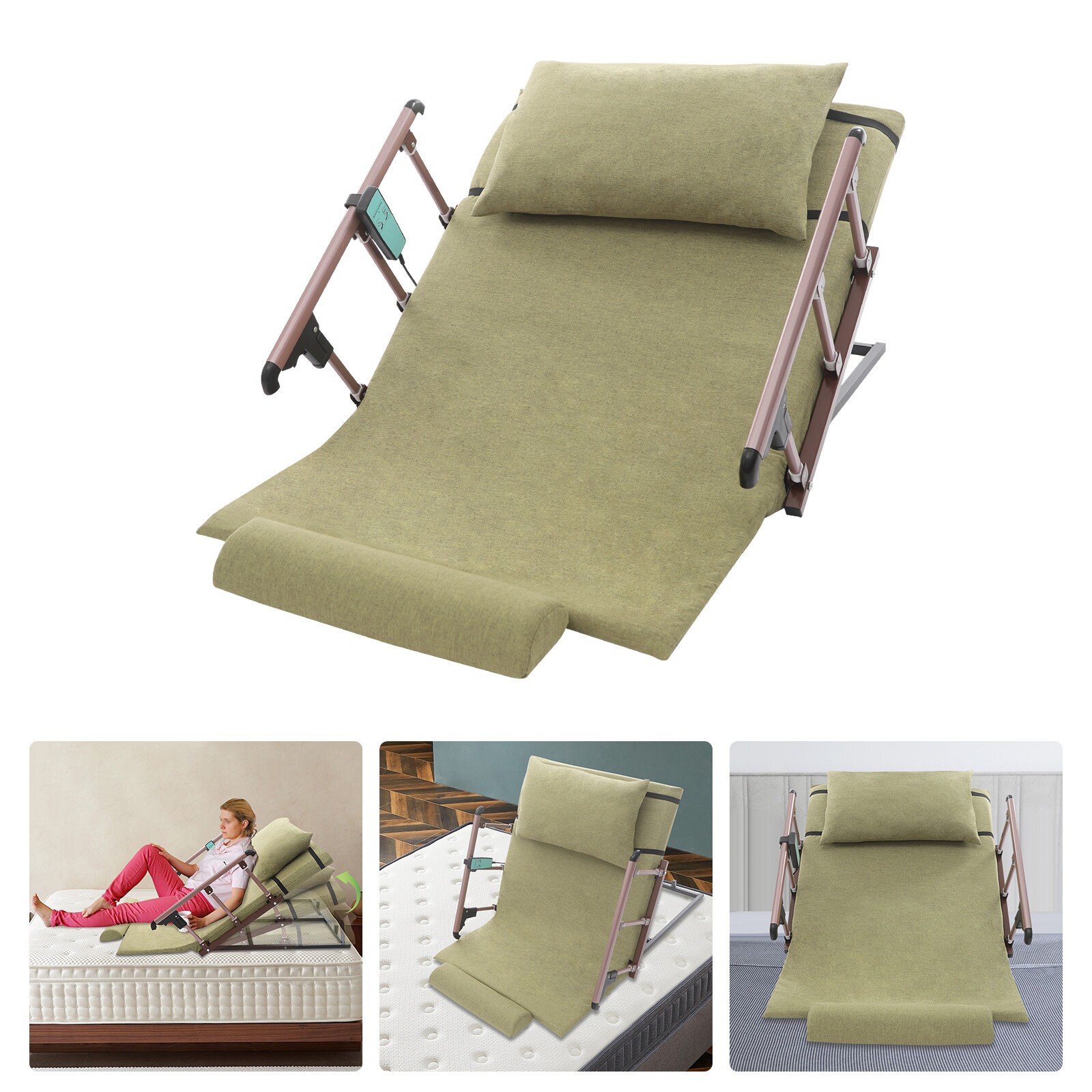 Electric Adjustable Bed Backrest 2°–80° Remote US Plug Green For Elderly