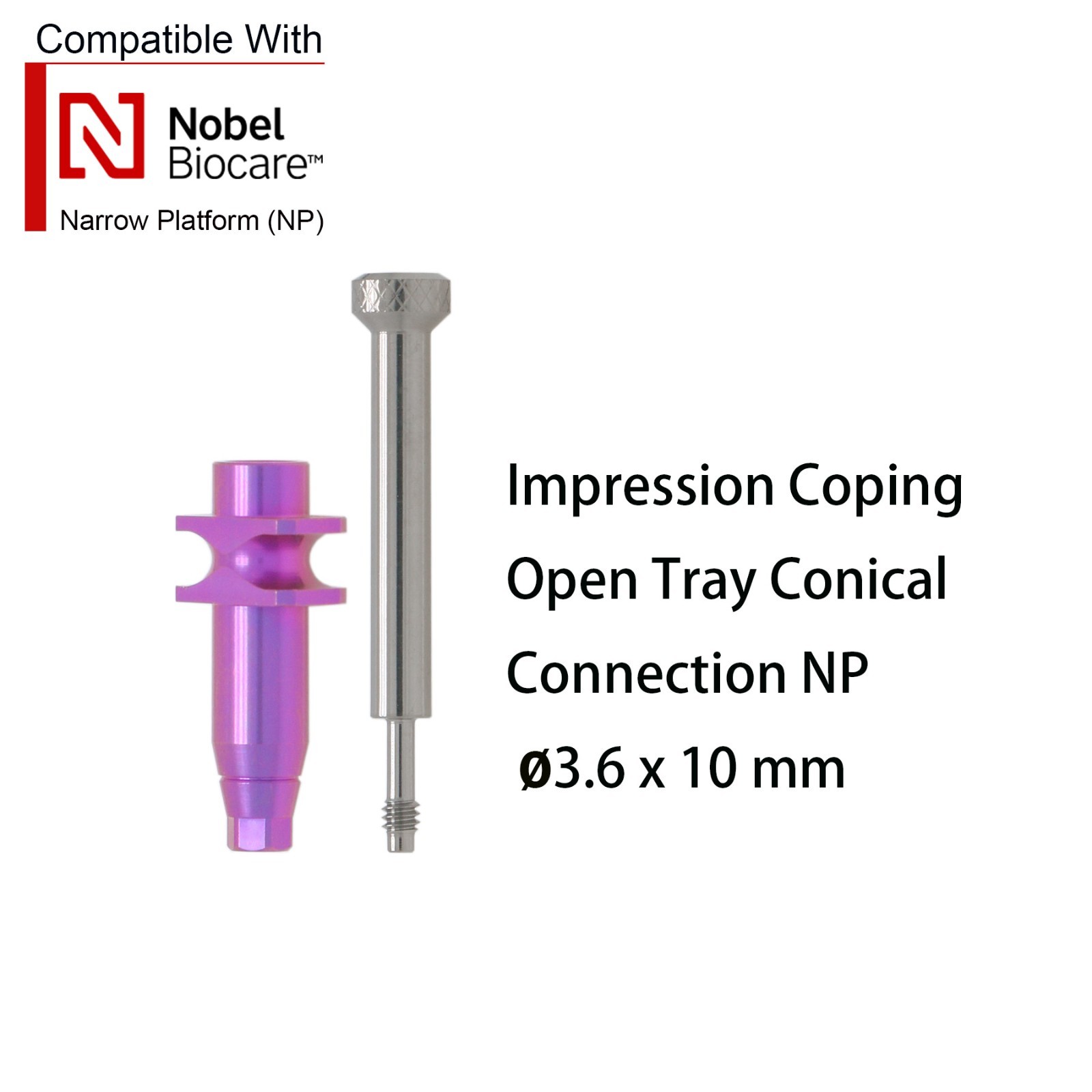 US Dental NP Impression Coping Open/Closed Tray Scanbody Analog FitsNobel Active