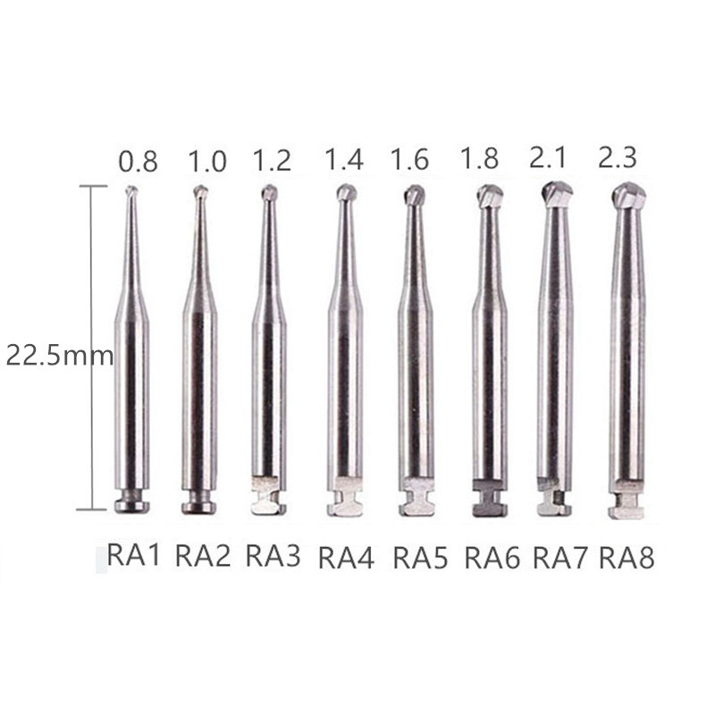 5-50pcs Dental Bur Round Latch Carbide RA Fit Low Speed Contra Angle Handpiece