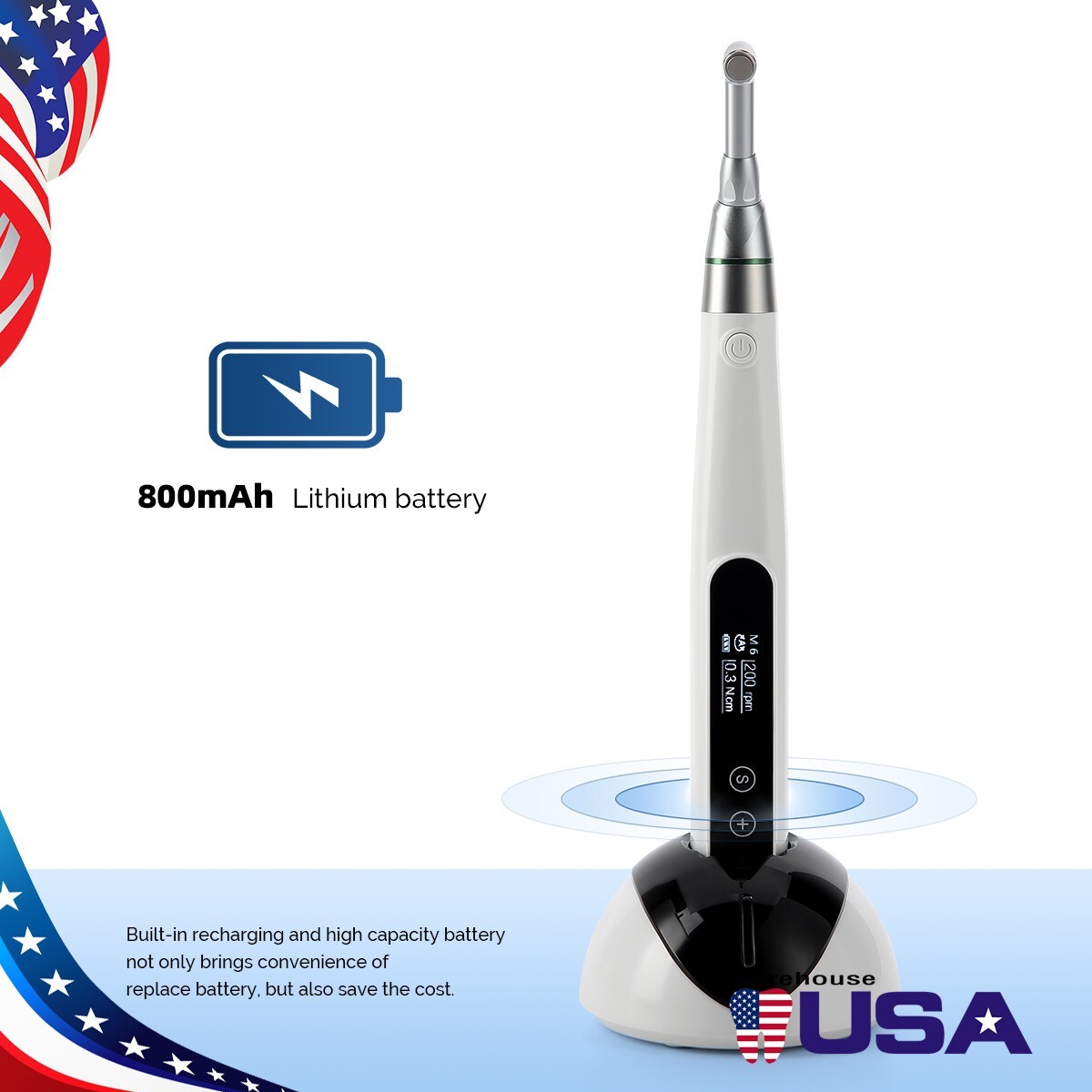 Endo Motor 16:1 Auto Reverse Torque Control Root Canal 9 Programs 135°C