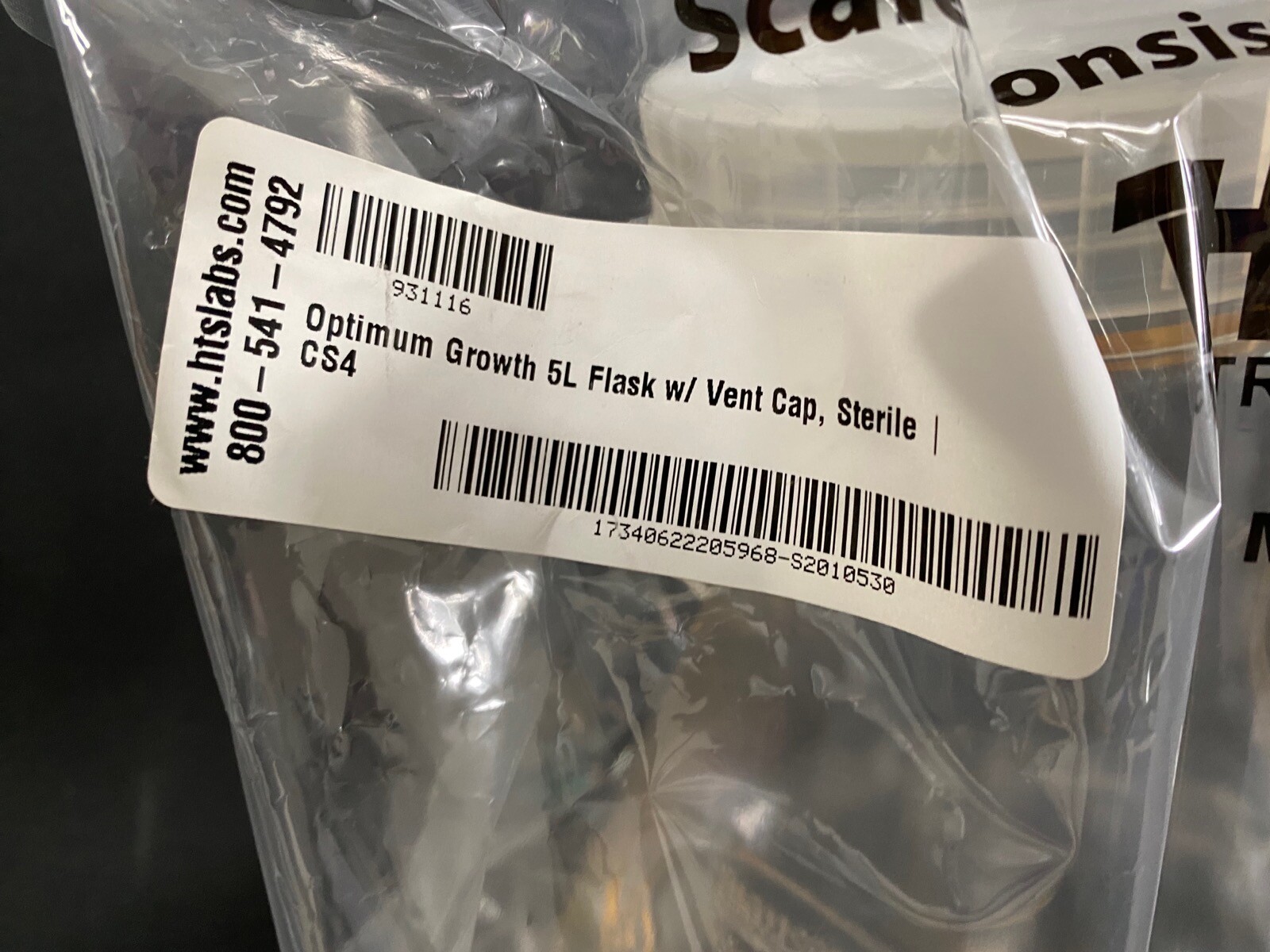 THOMSON 5L Plastic Flask Vent Cap Optimum Growth Sterile 931116 (1/Pack)