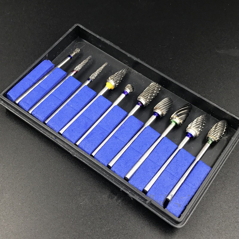 3Set Dental Polisher Alloy Acrylic Tungsten Carbide Steel Cutter Burs 2.35mm Kit