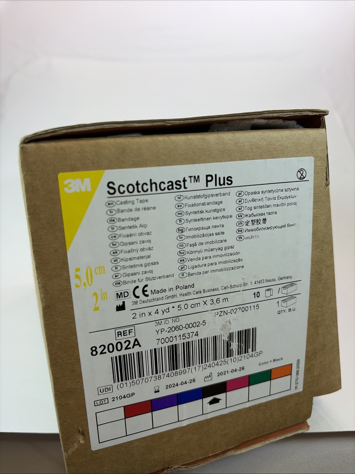 3M Scotchcast Plus Casting Tape, 82002A 2″X4YD Black 6 Roll/Case NEW EXP 04/2024
