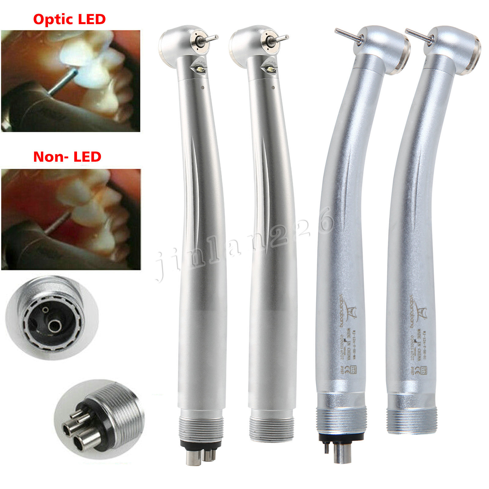 Dental High Low Speed Handpiece Push Button (LED) Turbine 2/4 Holes