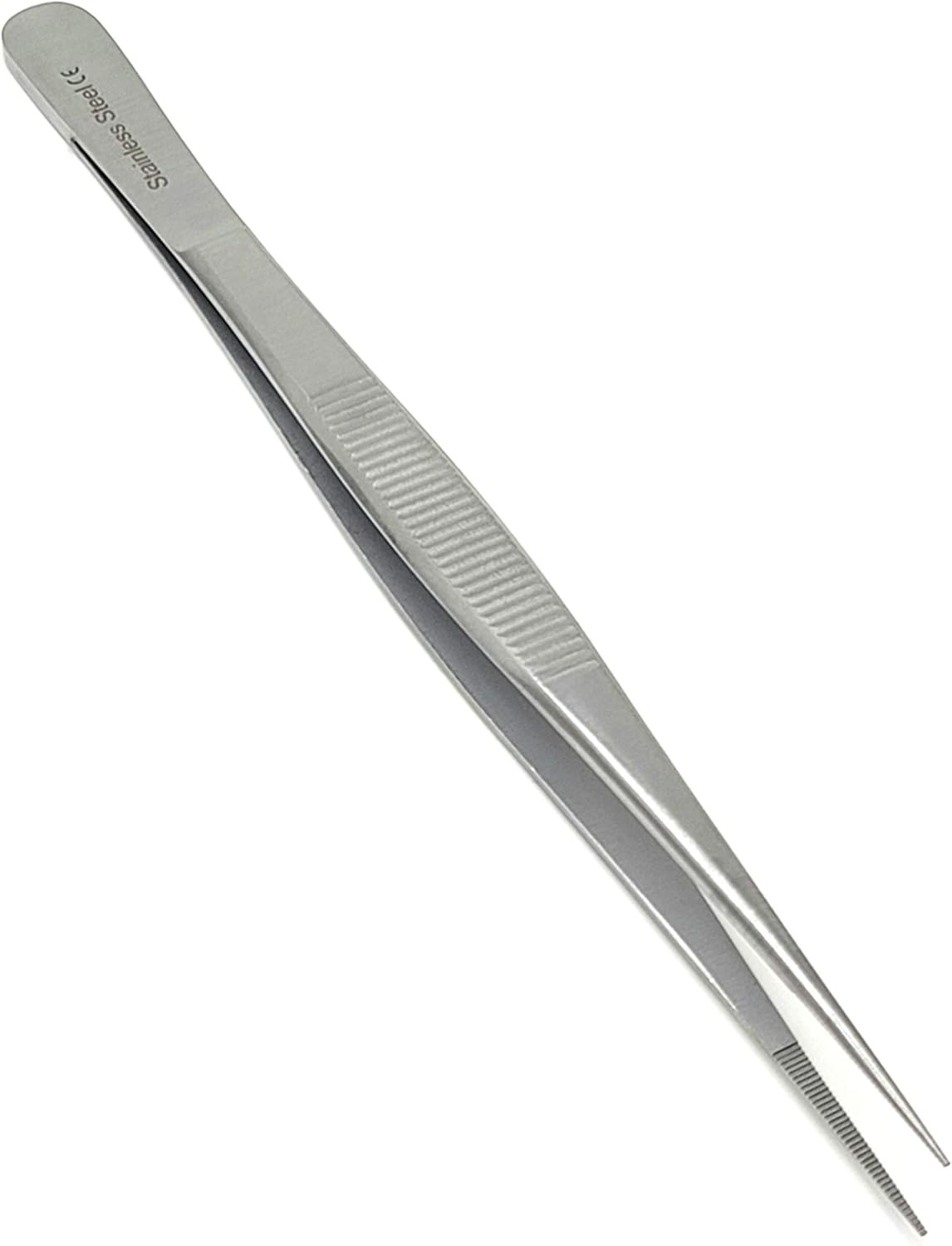 6″ Stainless Steel Precision Forceps with Fine Straight Serrated Tips for Lab