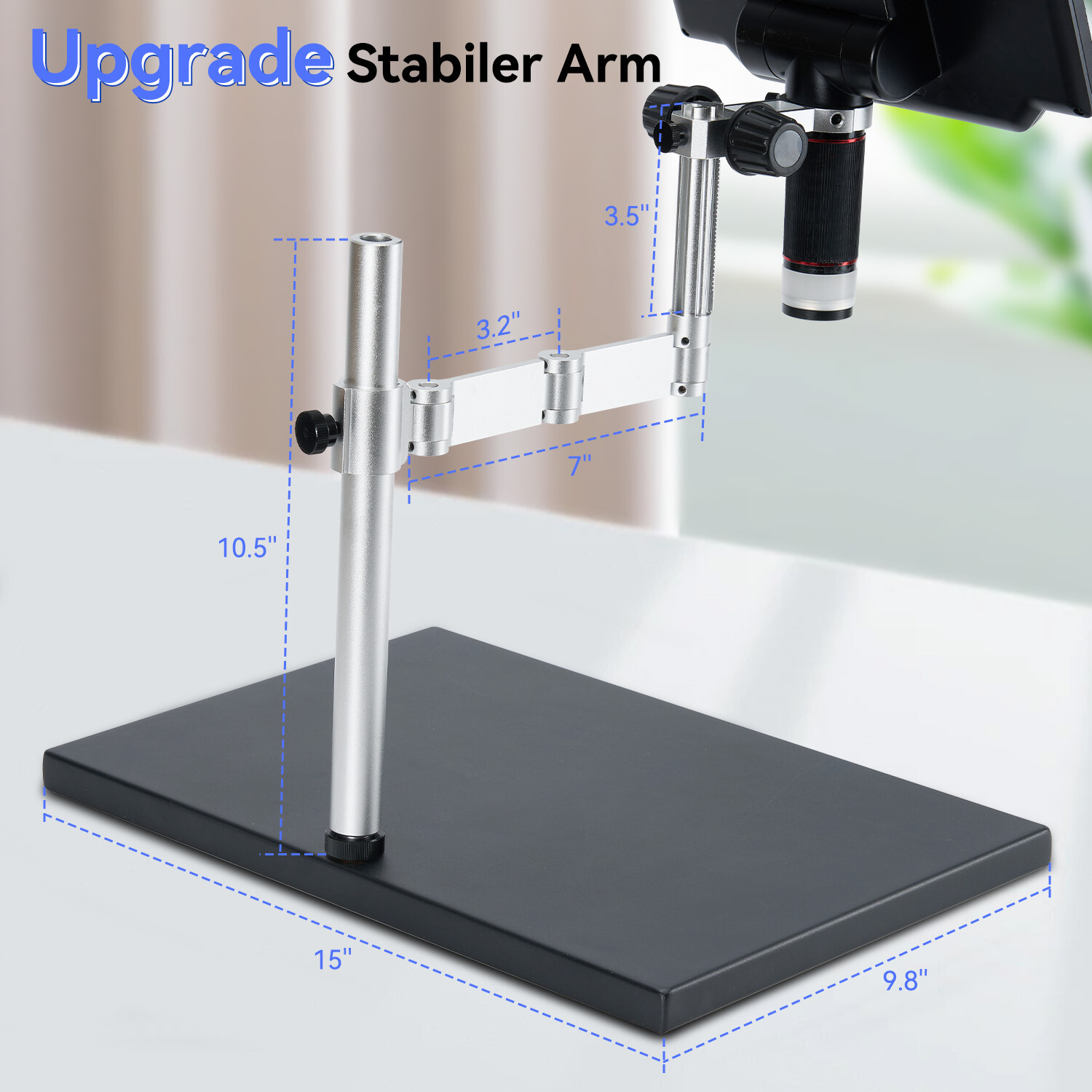TOMLOV 4K Soldering Digital Coin Microscope 2000X 10.1” 52MP & Spin Arm Stand