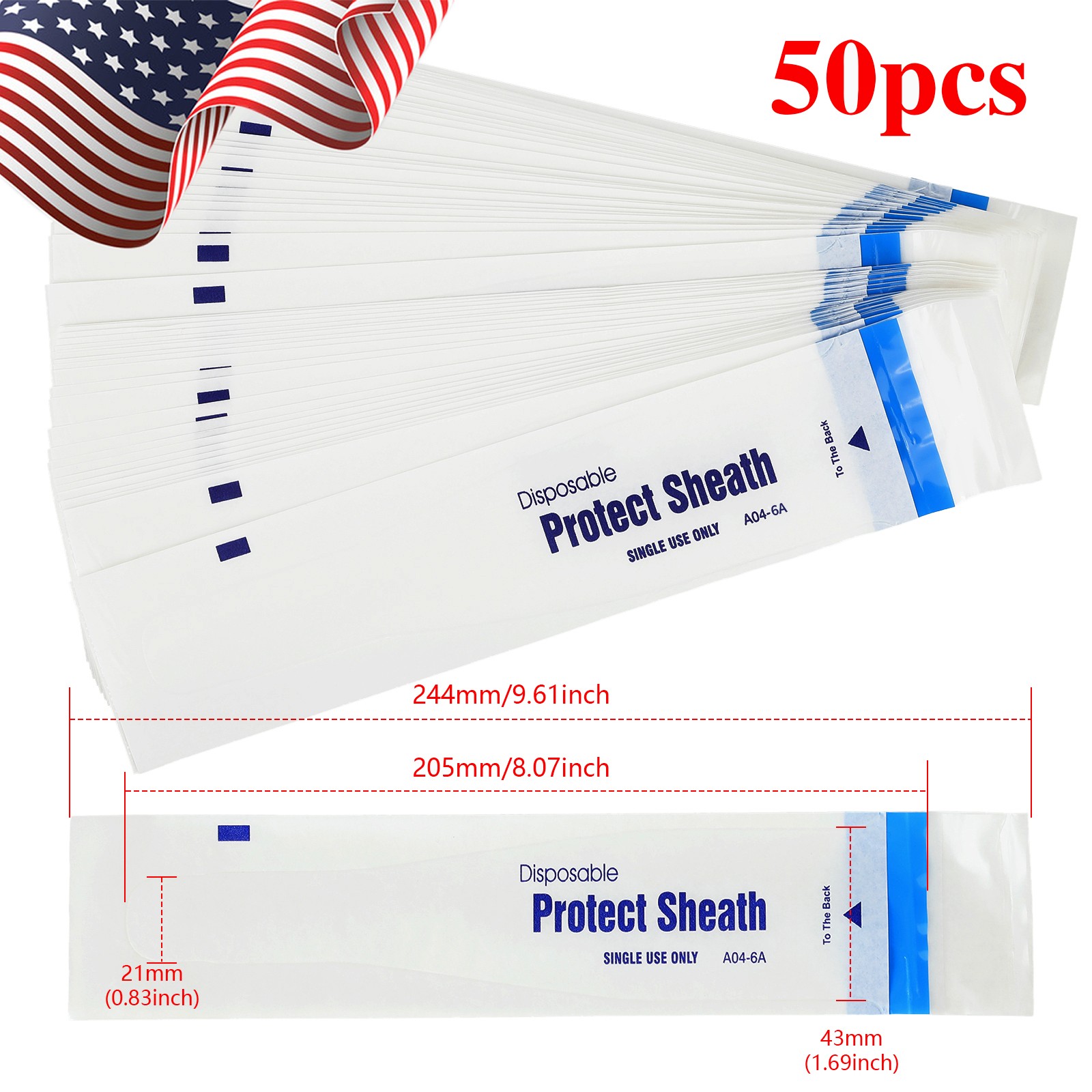 Dental A04-6A Disposable Protect Sheath Intraoral Camera Cover 100/200/300/500Pc