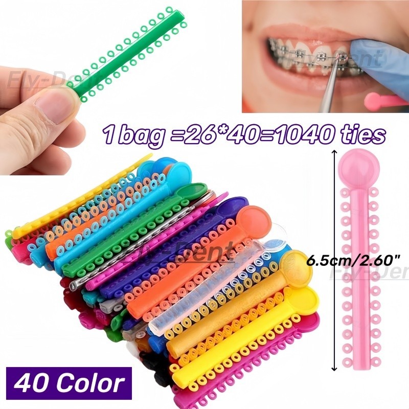 Dental Orthodontic Elastic Ligature Ties & Power Chain Teeth Brace Rubber Bands