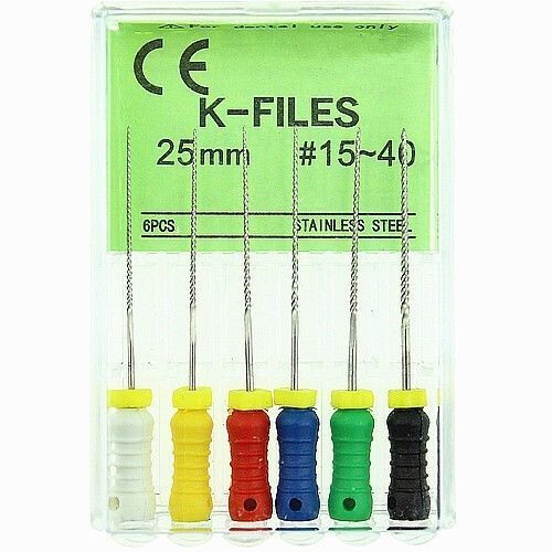 10 Packs Dental K-files 21/25mm Endodontic Hand Use Endo Root Canal Files-
