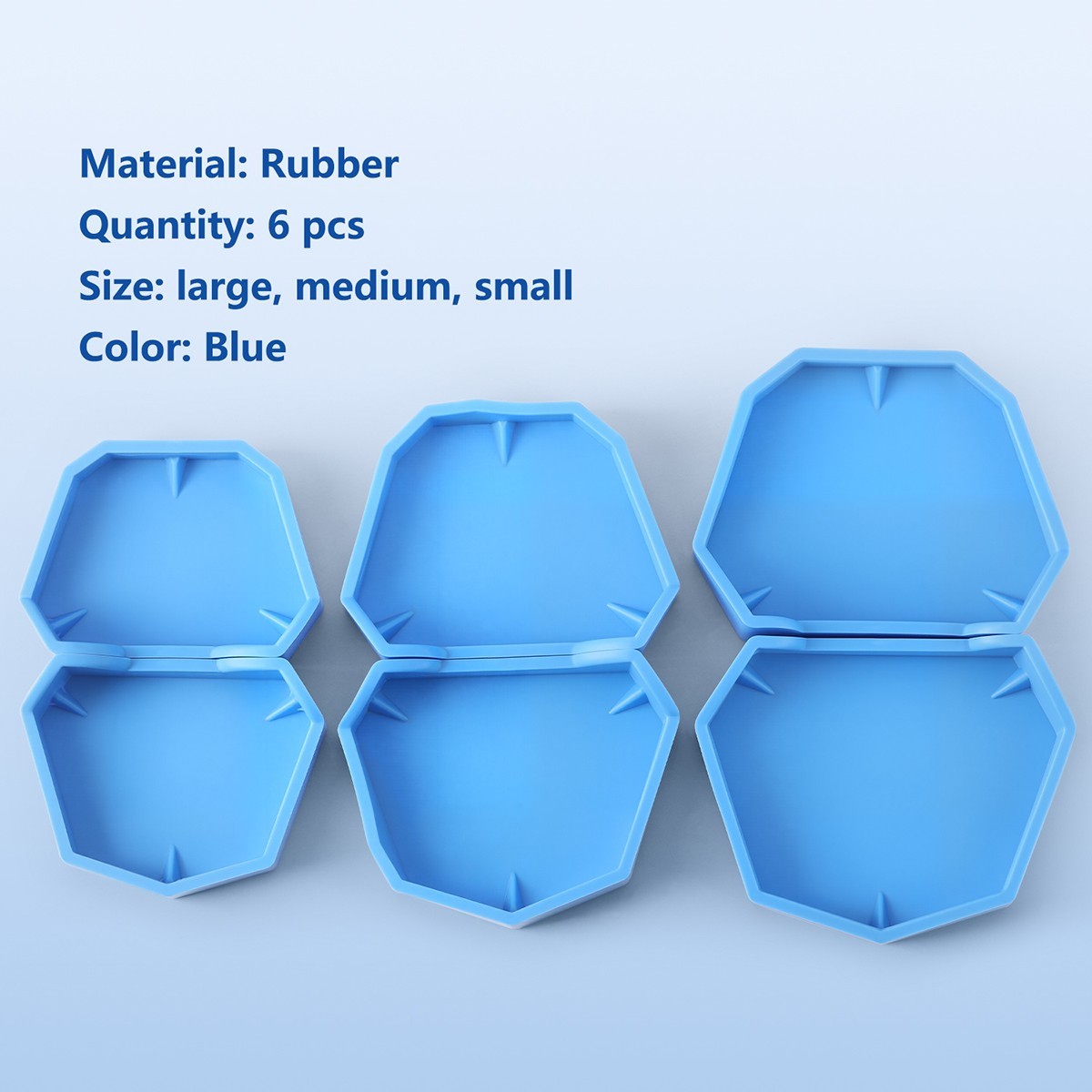 6PCS AZDENT Dental Lab Model Former Base Molds Set Silicone Mould Tray Base