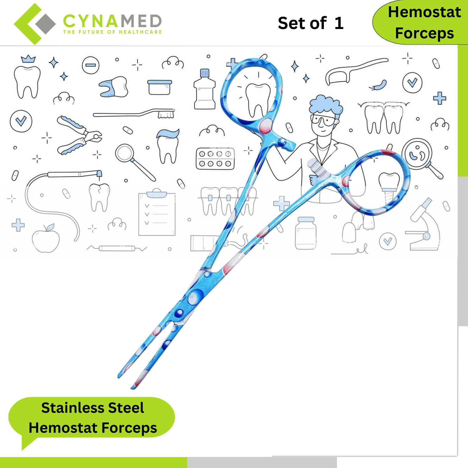 Cynamed Premium Quality Stainless Steel Hemostat Forceps Locking Clamps Straight