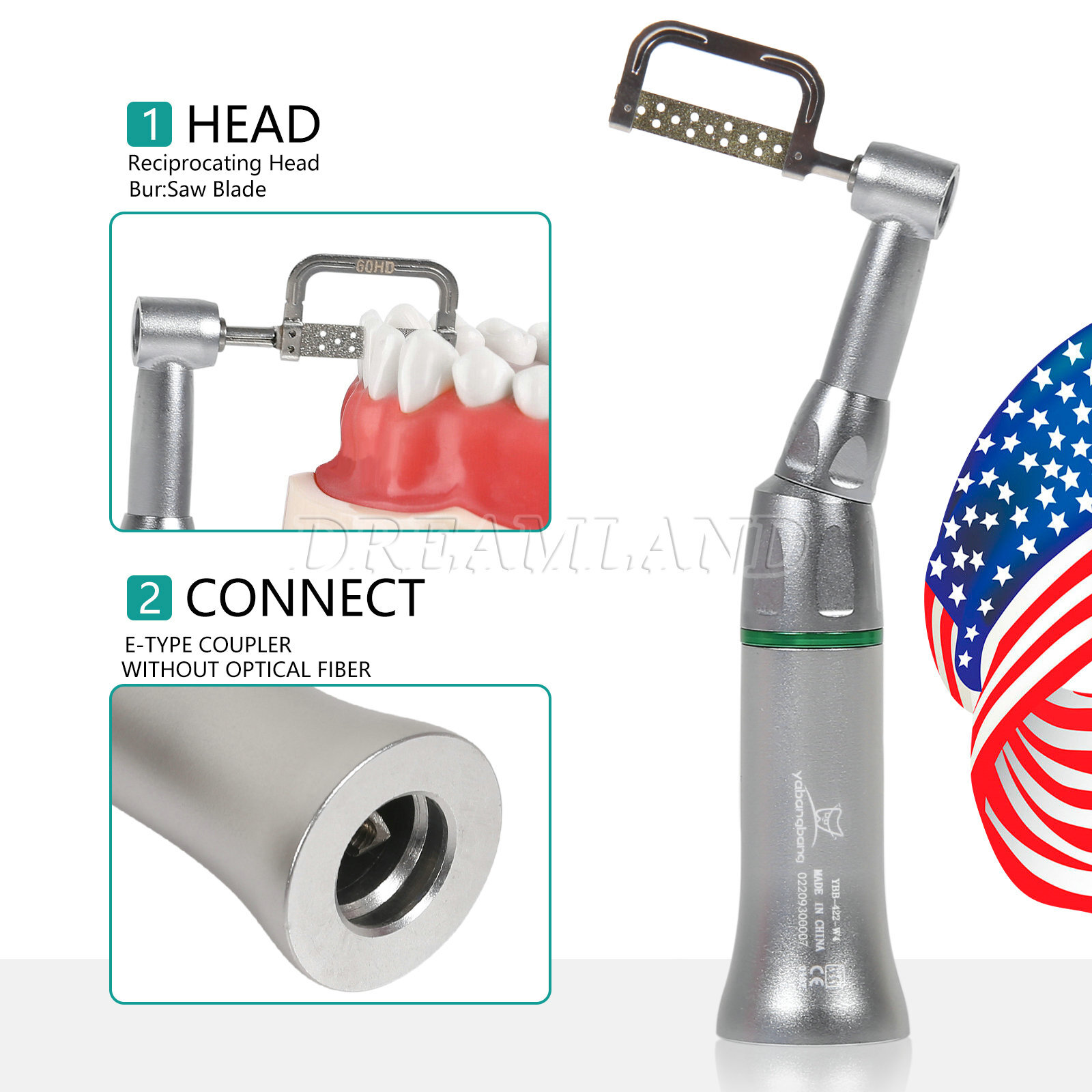 Dental 4:1 Reduction Contra Angle Interproximal Strips Reciprocating IPR Slice