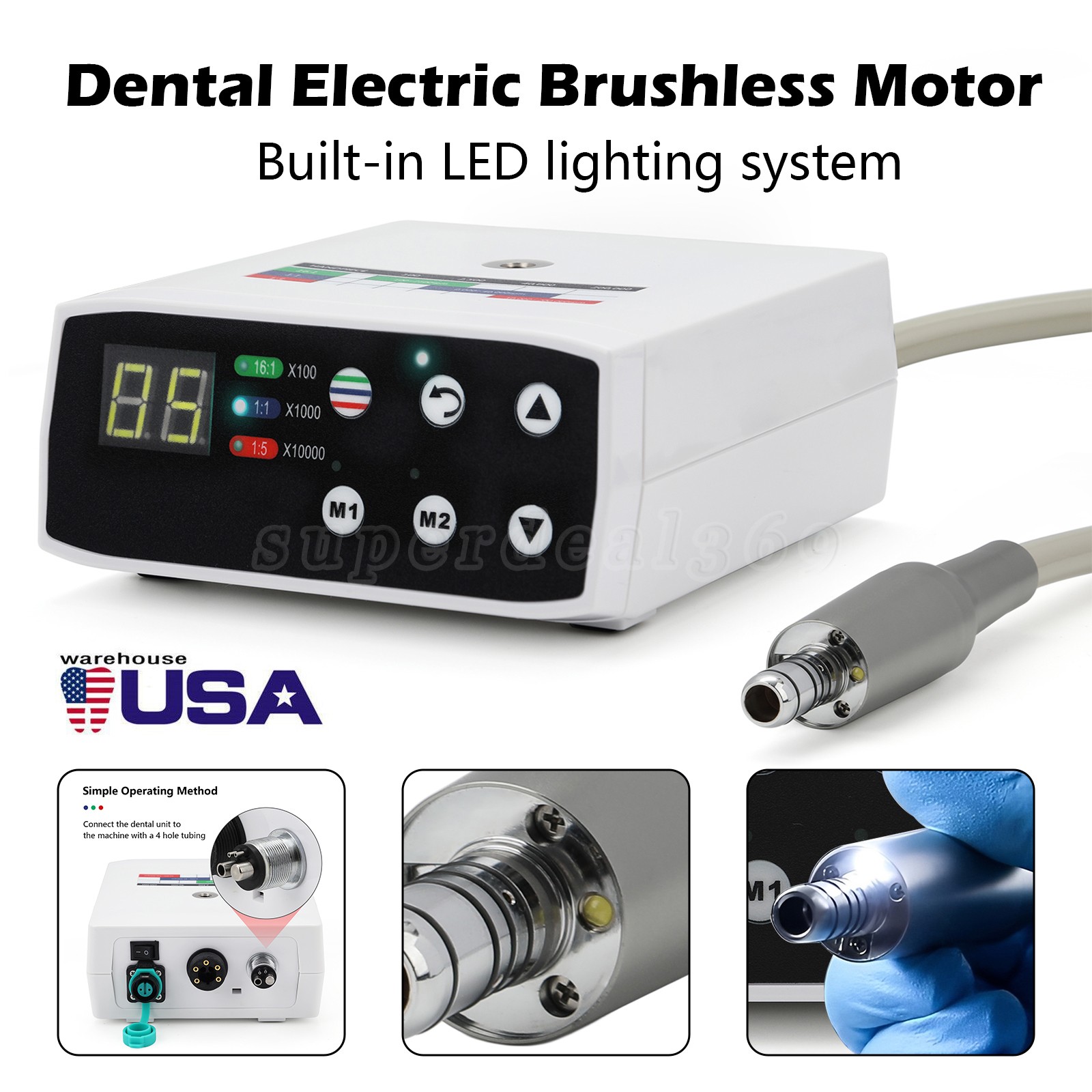 Dental Brushless LED Electric Micro Motor Fit NSK E-Type 1:1/16:1/1:5 Handpiece