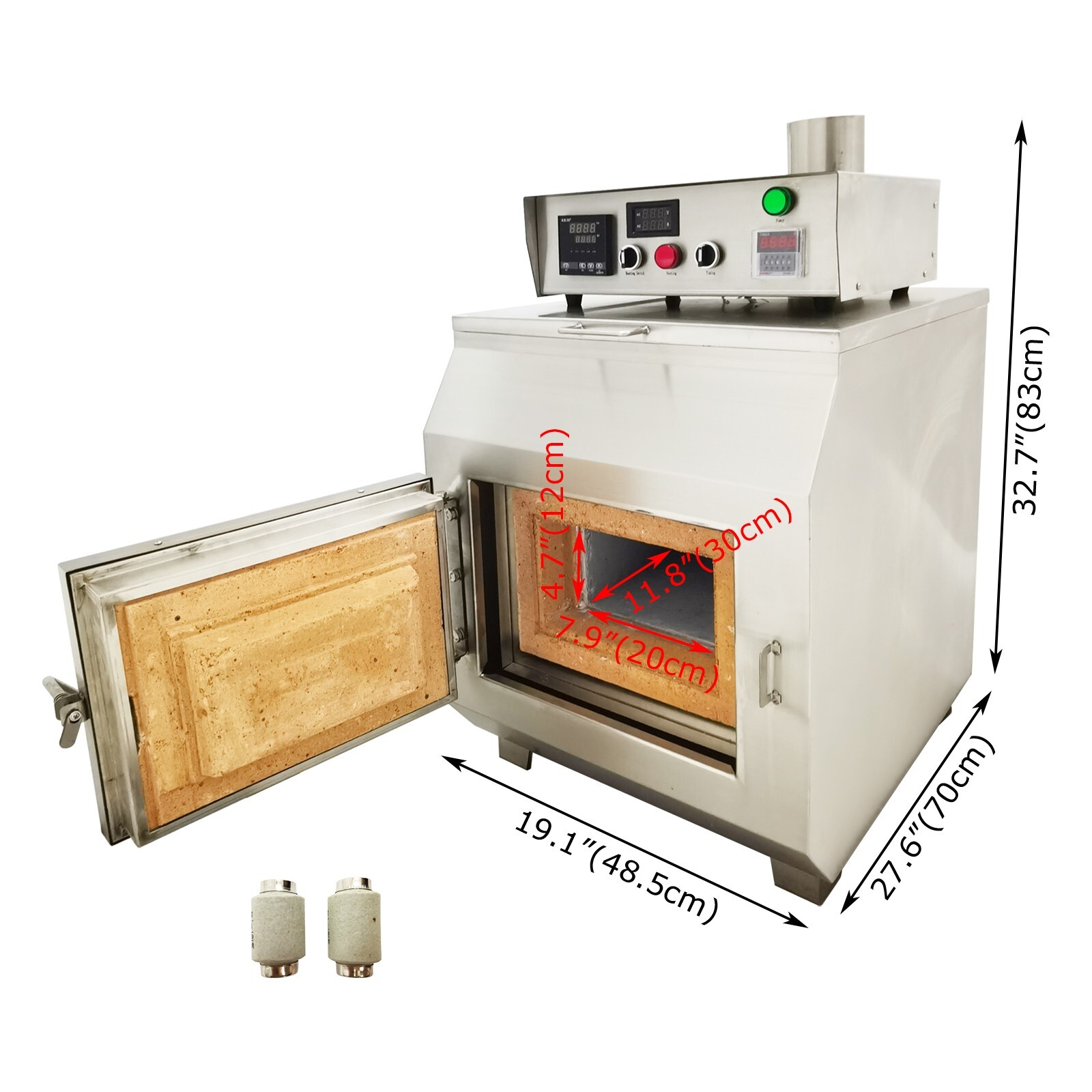 220V 4KW 2012℉ 1.85gal Electric Muffle Furnace 7.9″*4.7″*11.8″ Chamber Size