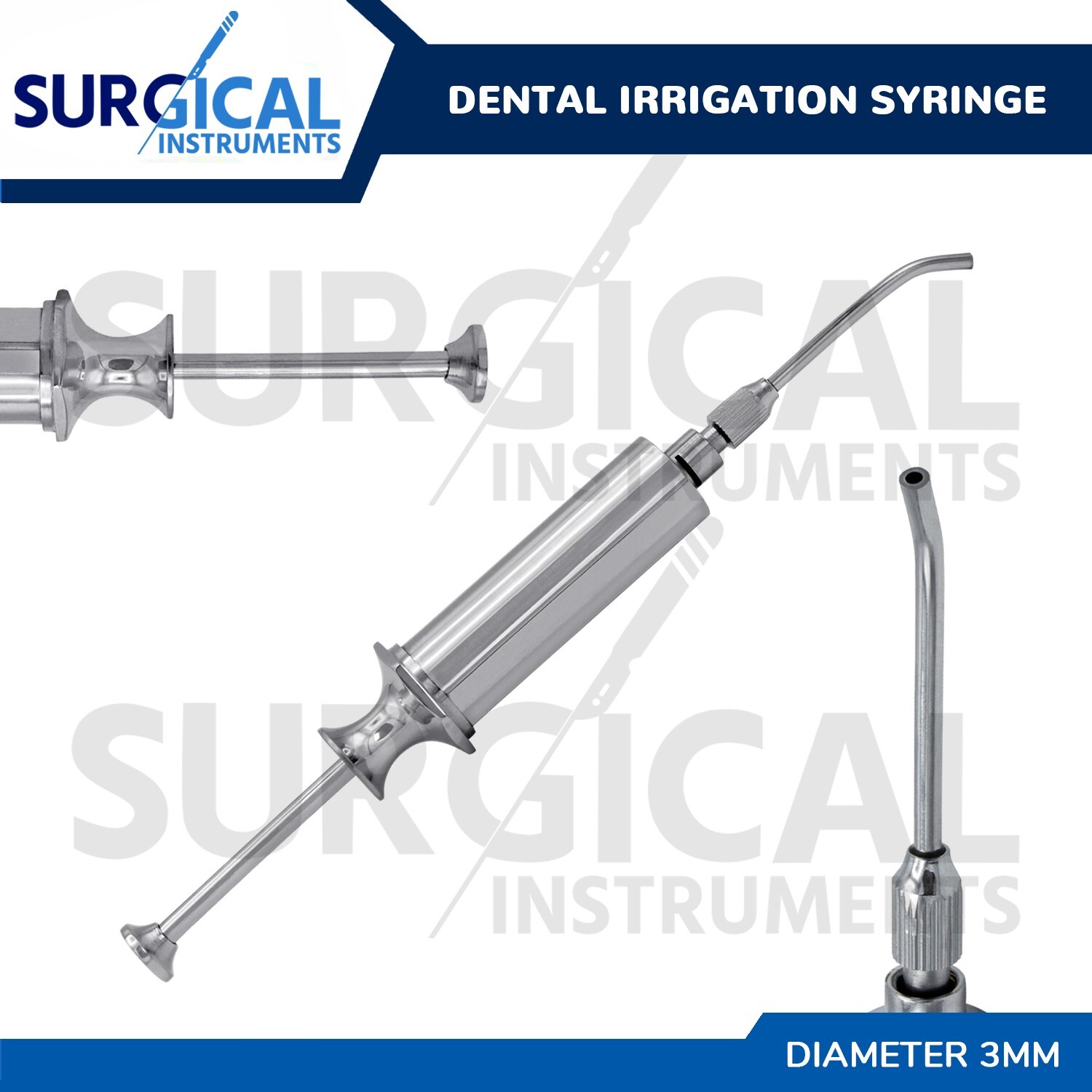 U50052 Dental Irrigation Syringe Dentist Surgical Instruments Stainless G2U