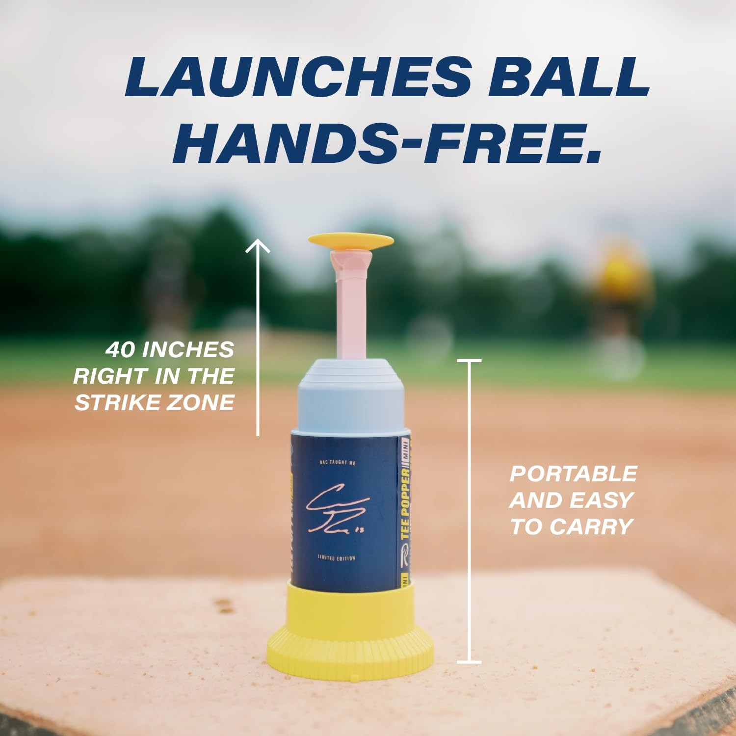 Bandit Sports Coach Rac Tee Popper Mini Hitting Tee For Perfect Swings Batting
