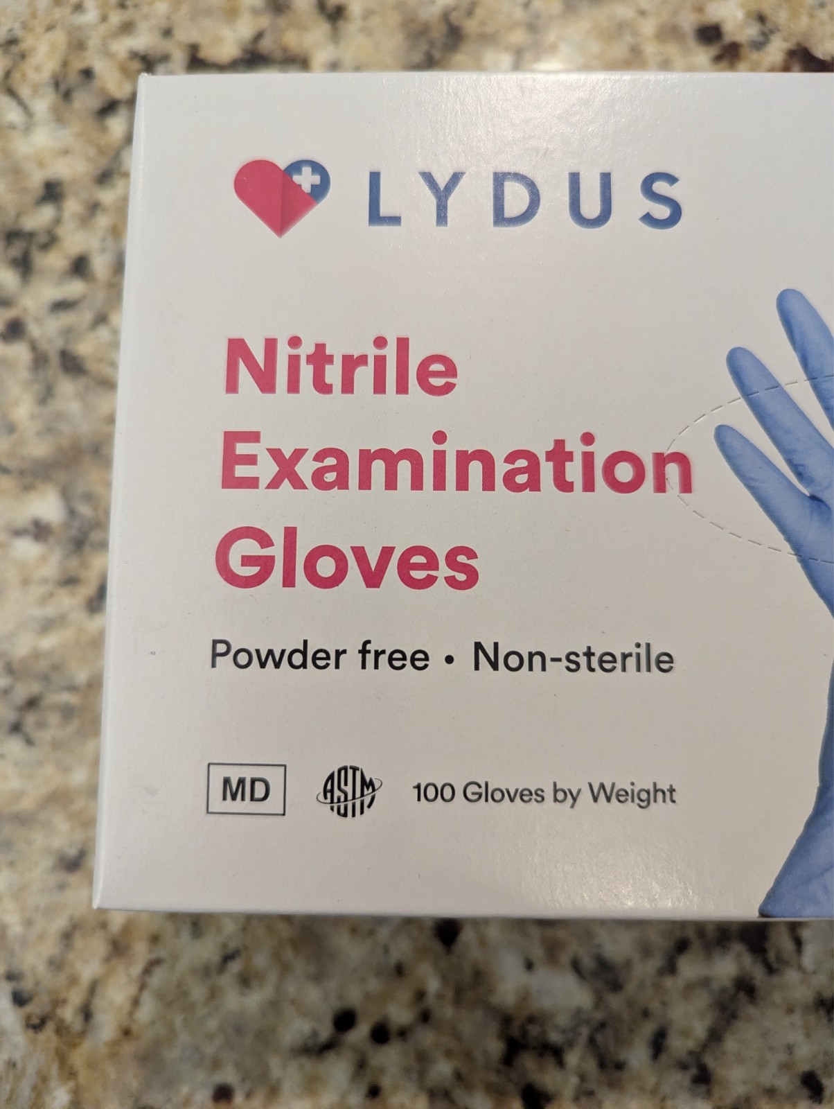 Lydus Nitrile Examination Gloves LY3100NPFNS Powder Free Non-Sterile Lg 100 ct